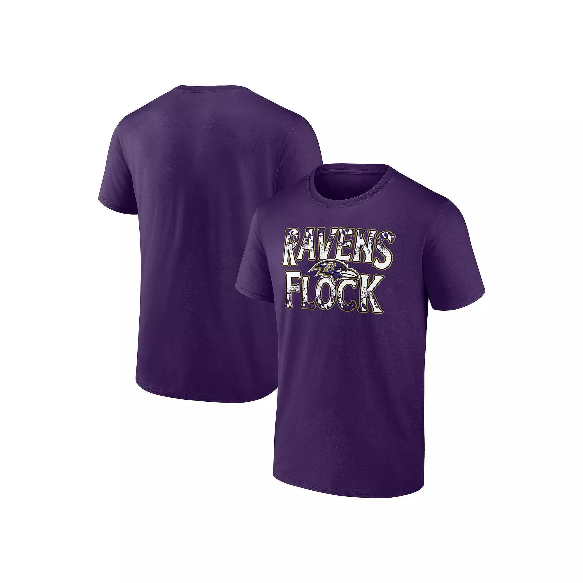 Men's Fanatics Purple Baltimore Ravens Ravens Flock T-Shirt, Size: XL Product Image