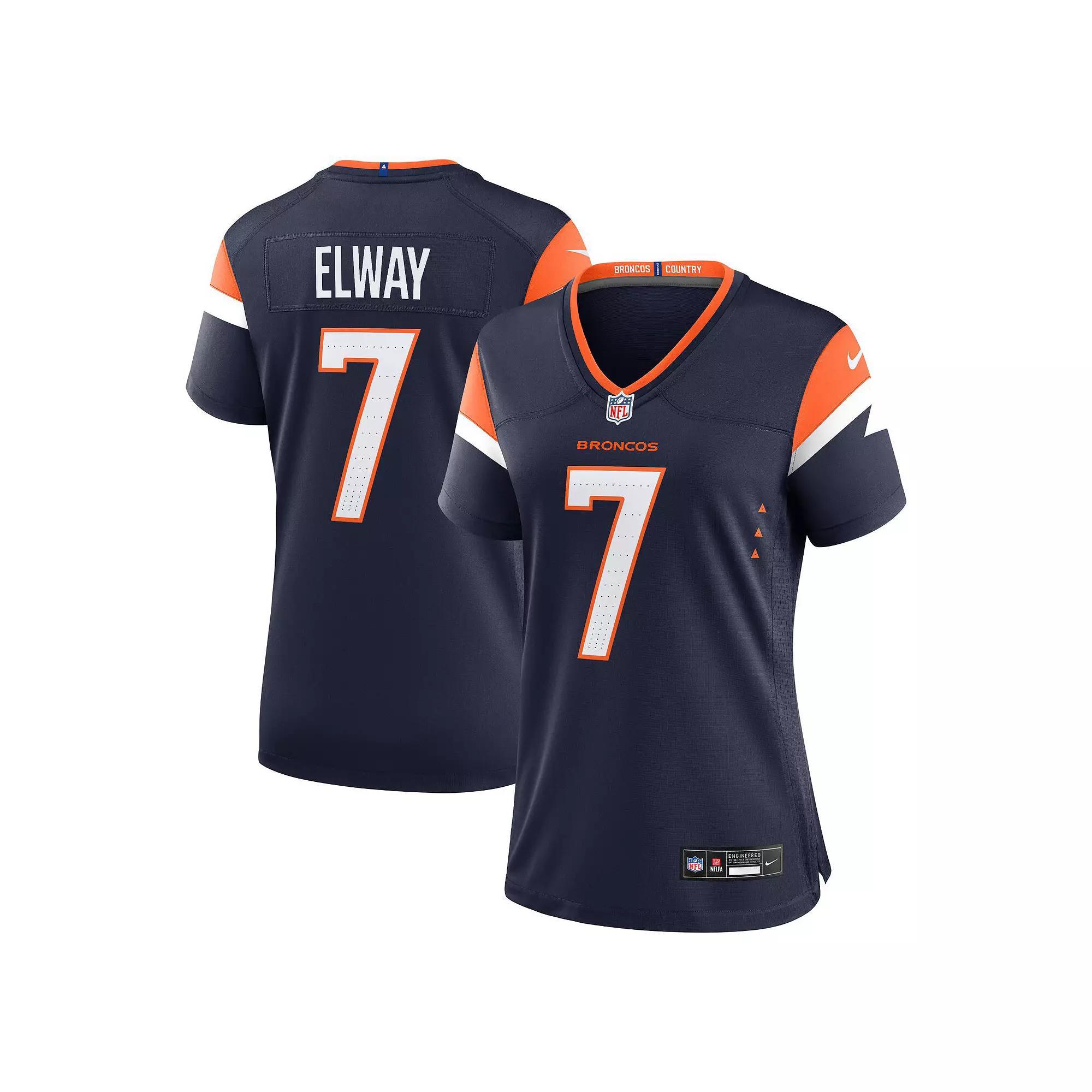 Women's Nike John Elway Navy Denver Broncos Mile High Collection Retired Player Alternate Game Jersey, Size: Medium, Blue Product Image