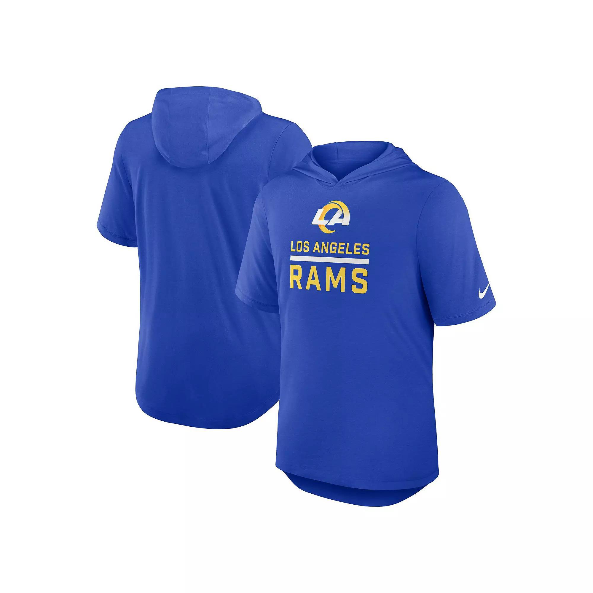 Men's Nike Royal Los Angeles Rams Lockup Tri-Blend Hoodie T-Shirt, Size: XL, Blue Product Image