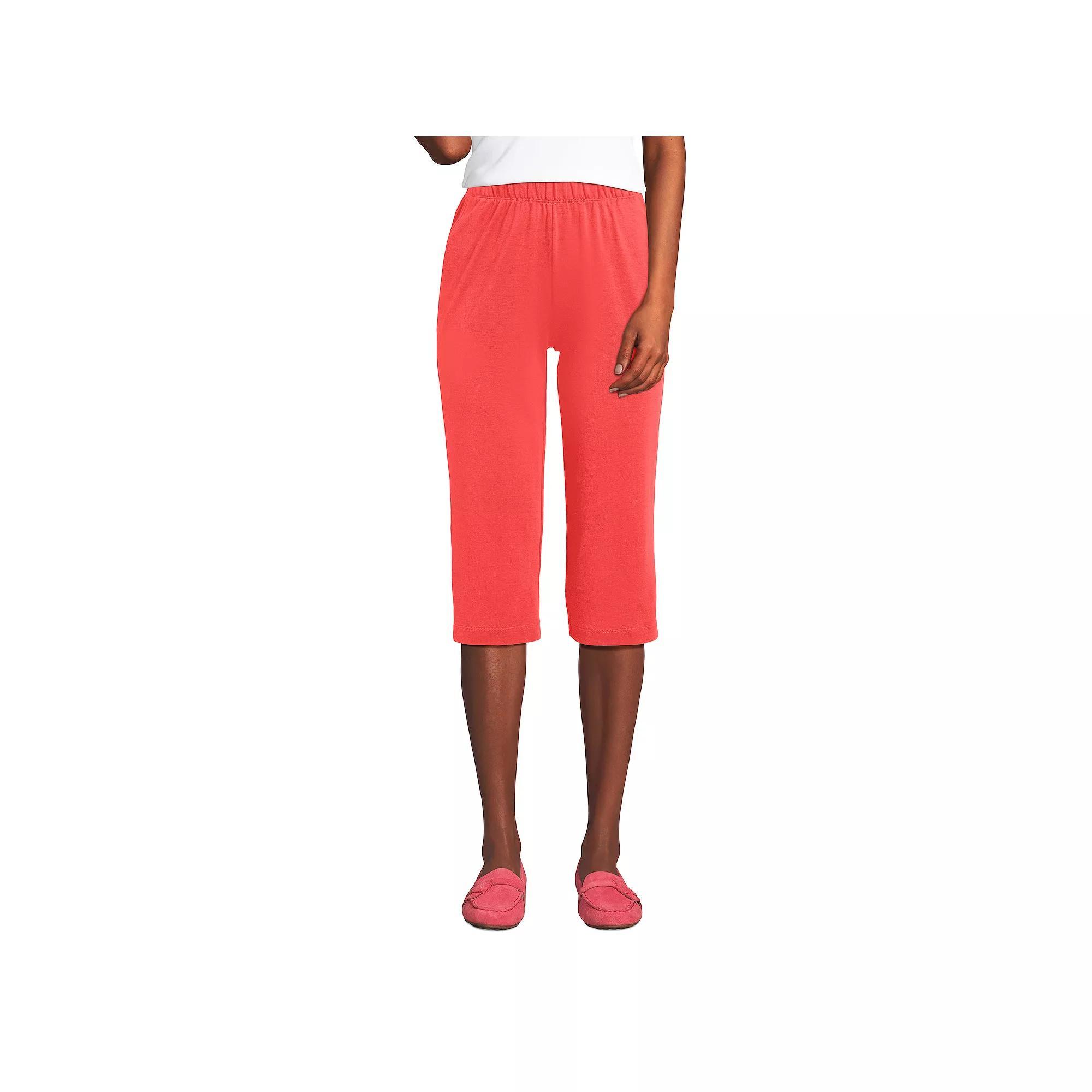 Women's Lands' End Sport High Waist Pull-On Capri Pants, Size: XL Tall, Red Desert Product Image