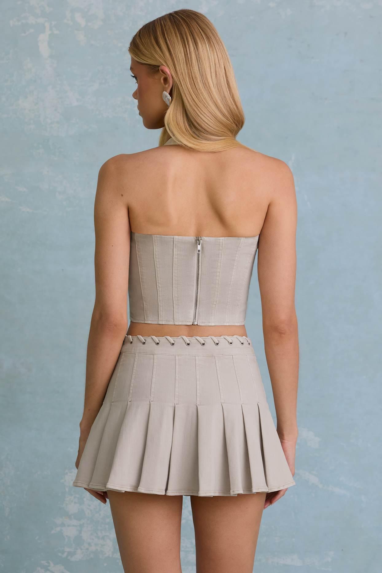 Halterneck Corset Top in Ecru Product Image