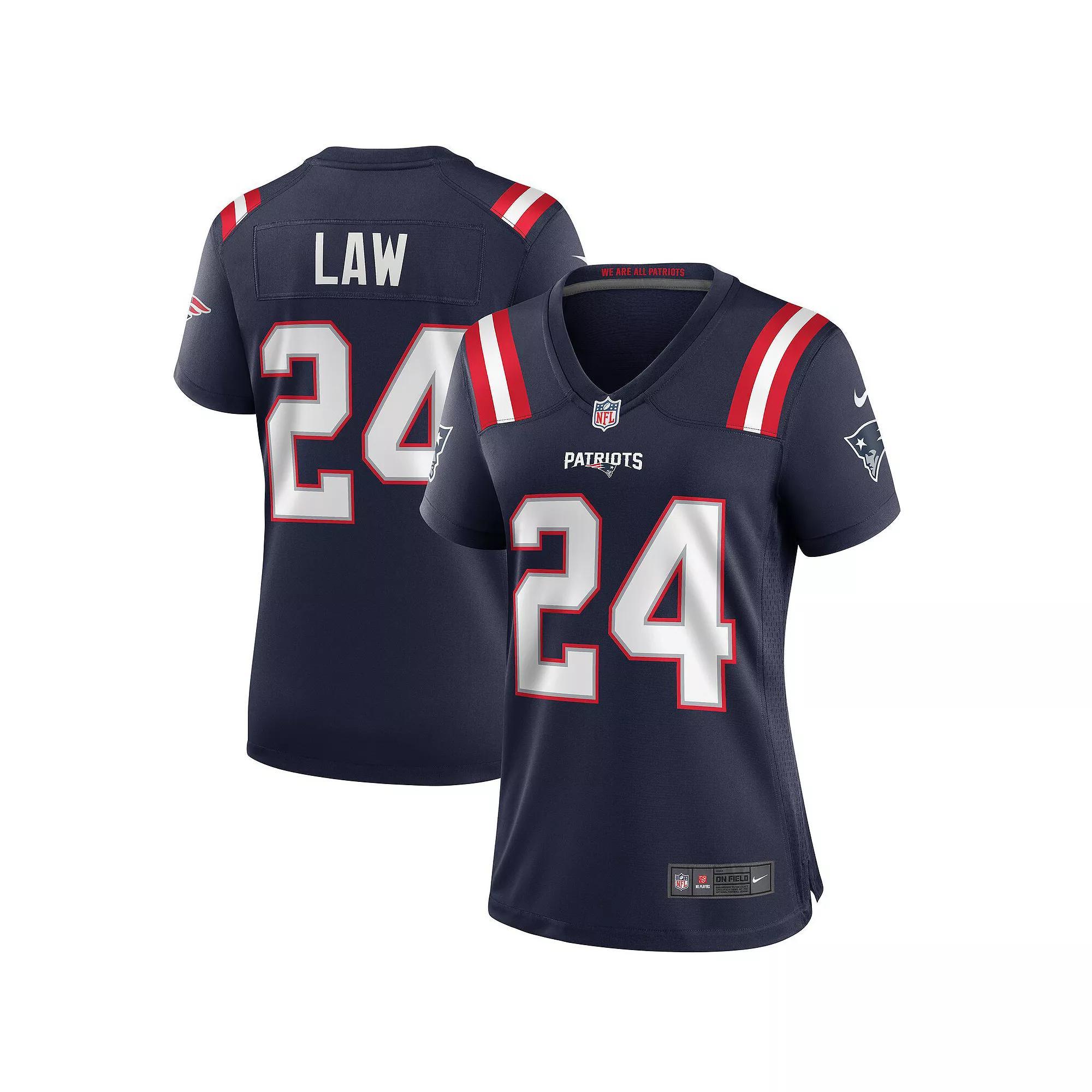 Women's Nike Ty Law Navy New England Patriots Game Retired Player Jersey, Size: Small, Blue Product Image