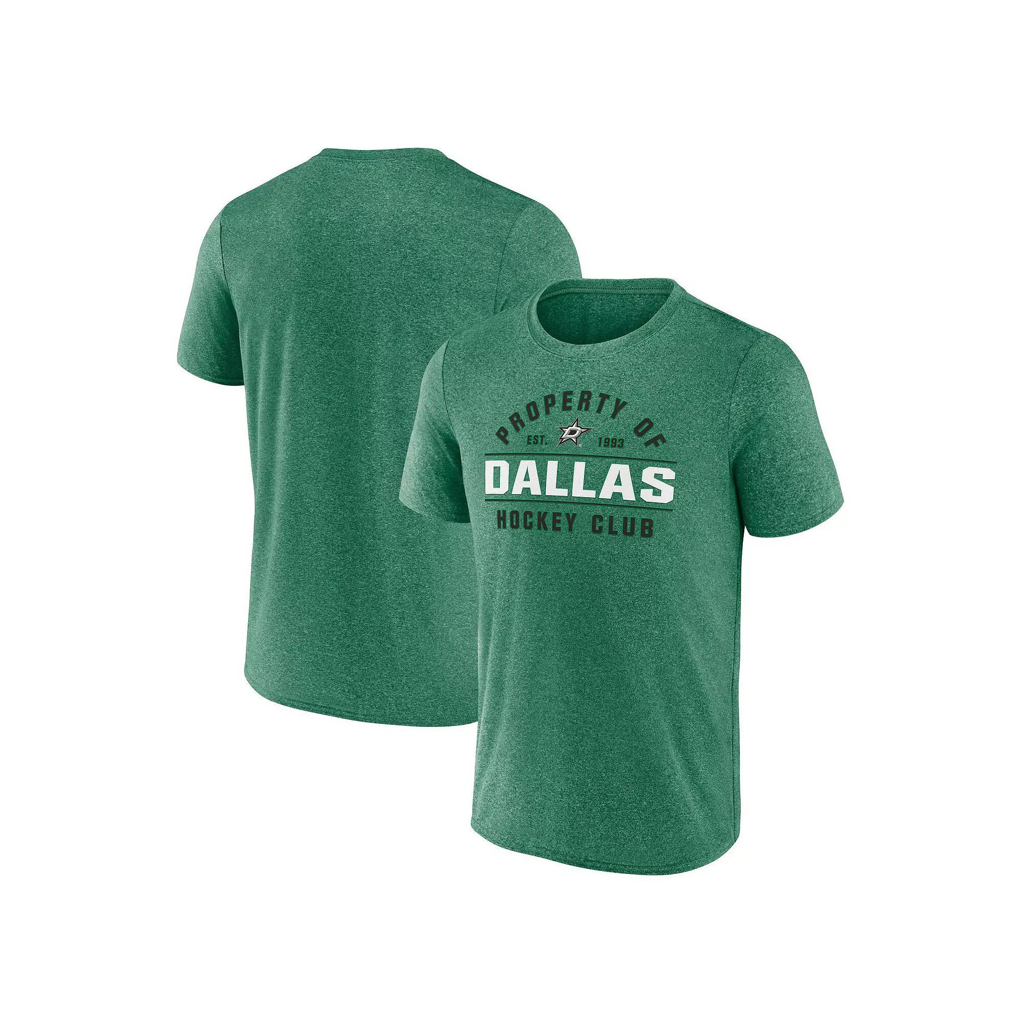 Men's Fanatics Heather Kelly Green Dallas Stars Property Of T-Shirt, Size: 3XL, Str Grey Product Image