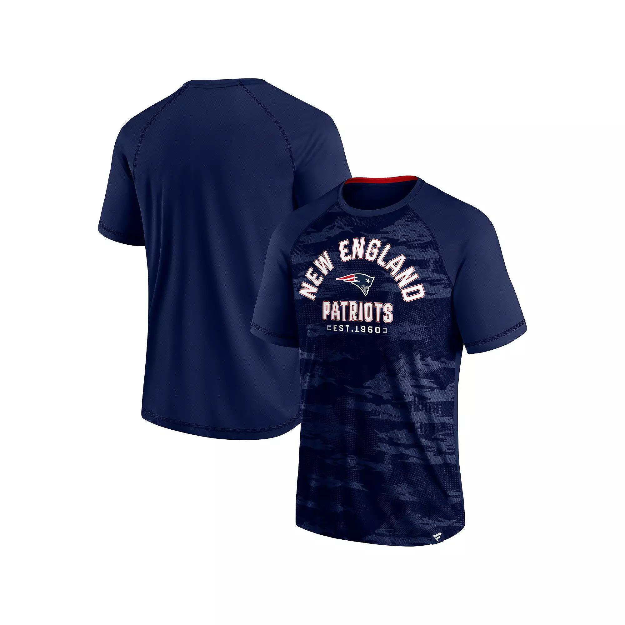 Men's Fanatics Branded Navy New England Patriots Hail Mary Raglan T-Shirt, Size: Large, Blue Product Image