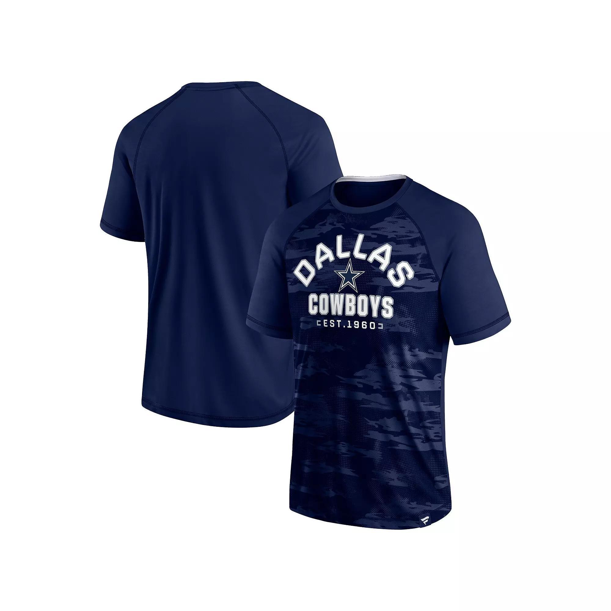 Men's Fanatics Branded Navy Dallas Cowboys Hail Mary Raglan T-Shirt, Size: Small, Blue Product Image