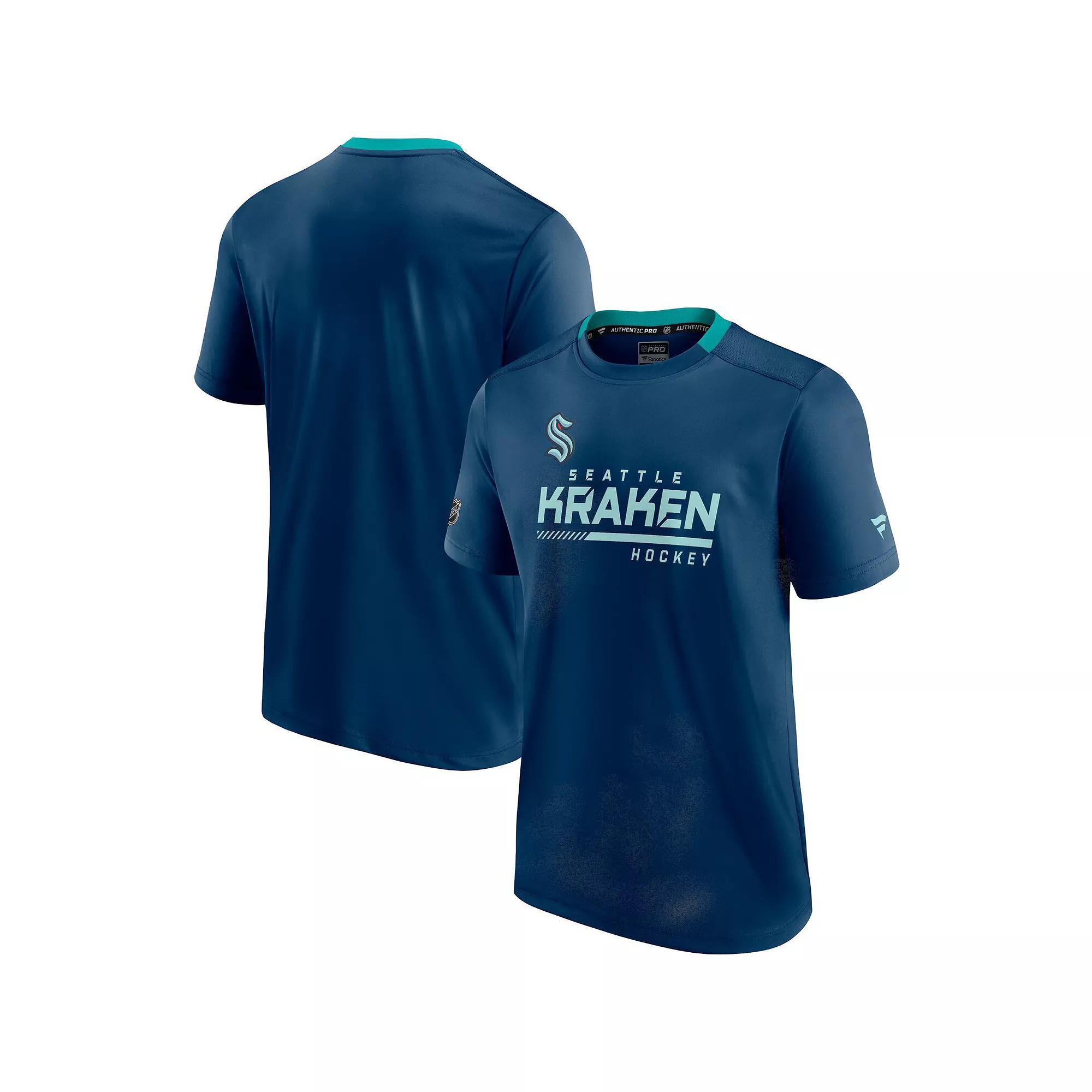 Men's Fanatics Branded Deep Sea Blue Seattle Kraken Authentic Pro Locker Room T-Shirt, Size: Medium, Krk Blue Product Image