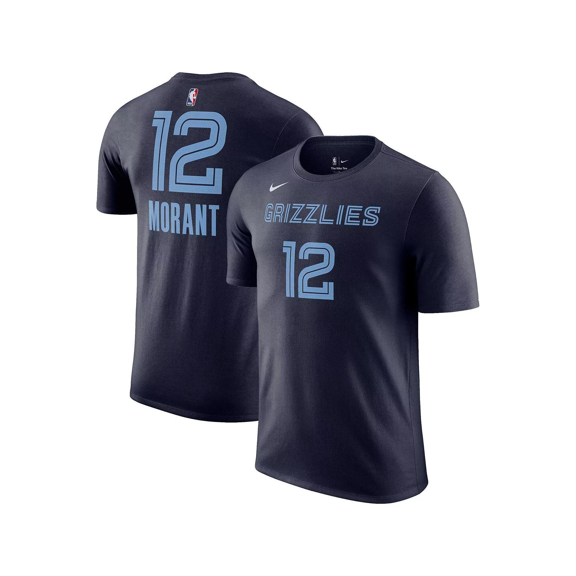 Men's Nike Ja Morant Navy Memphis Grizzlies Icon 2022/23 Name & Number T-Shirt, Size: XL, Grz Blue Product Image
