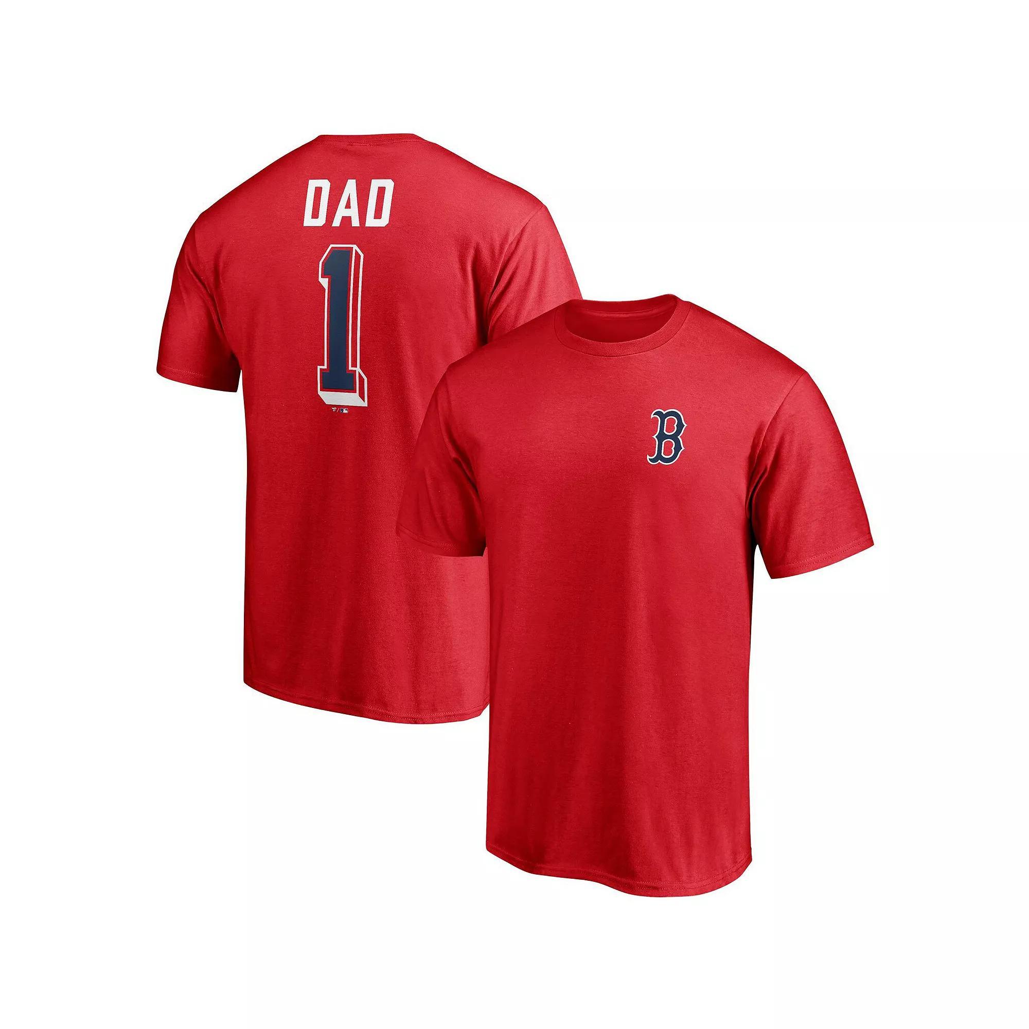 Men's Fanatics Branded Red Boston Red Sox Number One Dad Team T-Shirt, Size: Small Product Image