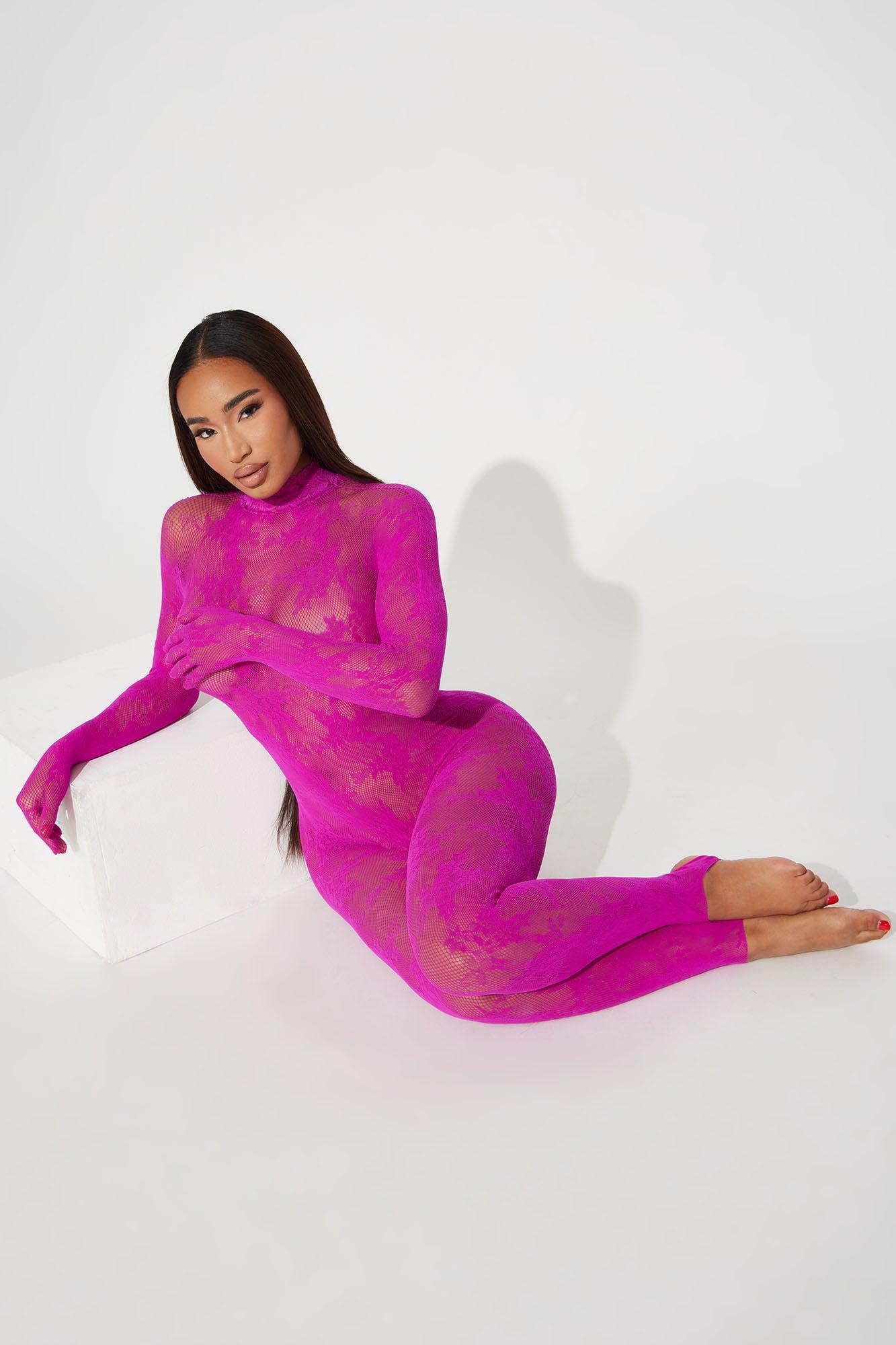 Frisky Instincts Glove Bodystocking - Hot Pink Product Image