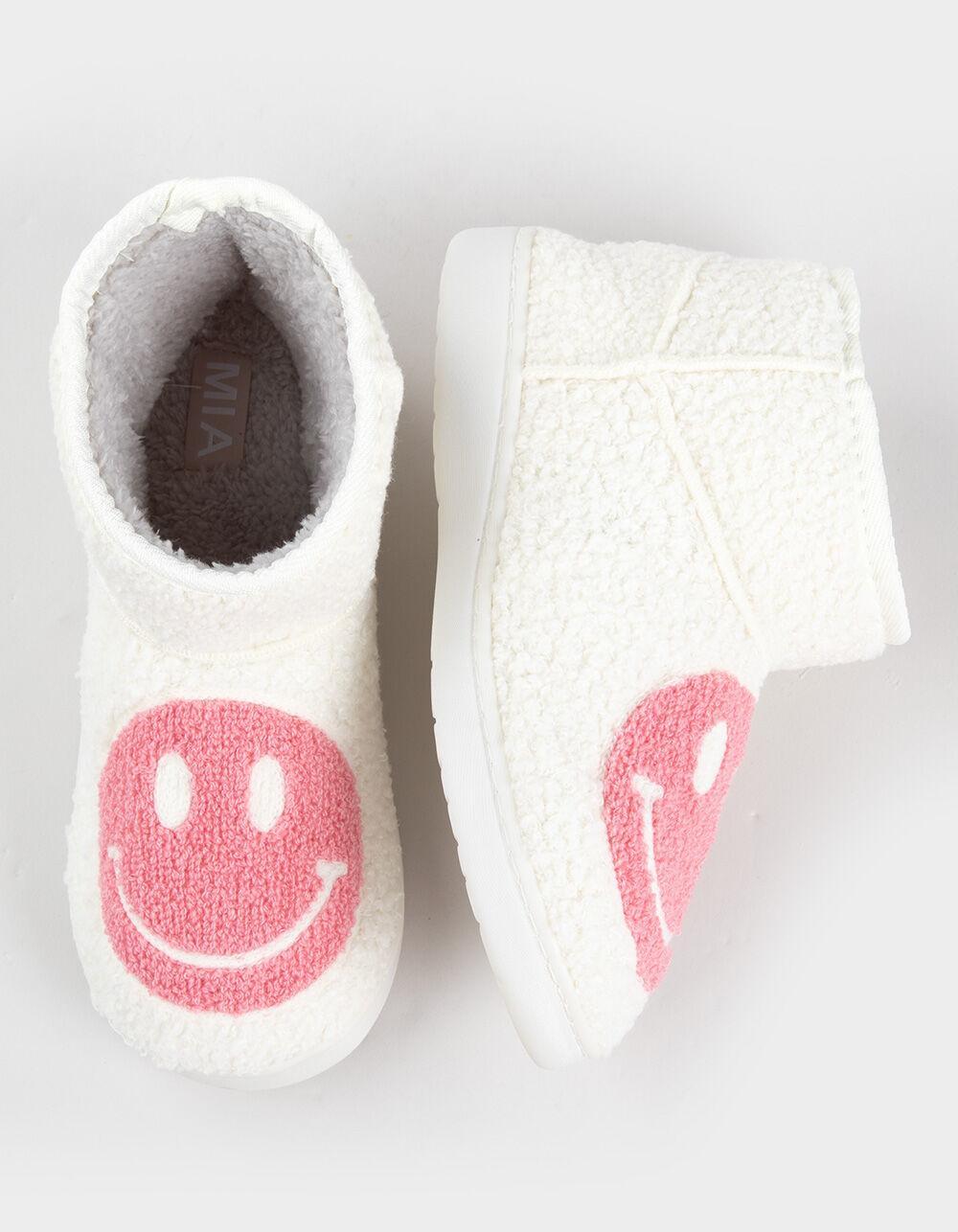 MIA Chill Happy Face Womens Bootie Slippers Product Image