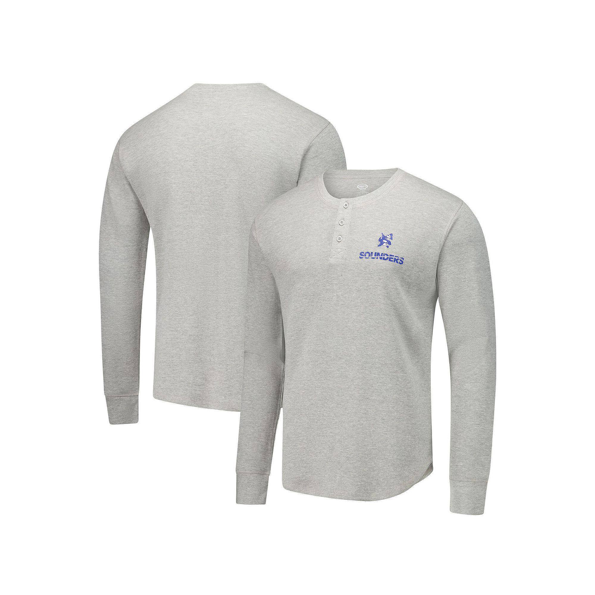 Men's Concepts Sport Gray Seattle Sounders FC Region Thermal Knit Henley Long Sleeve T-Shirt, Size: Small, Grey Product Image