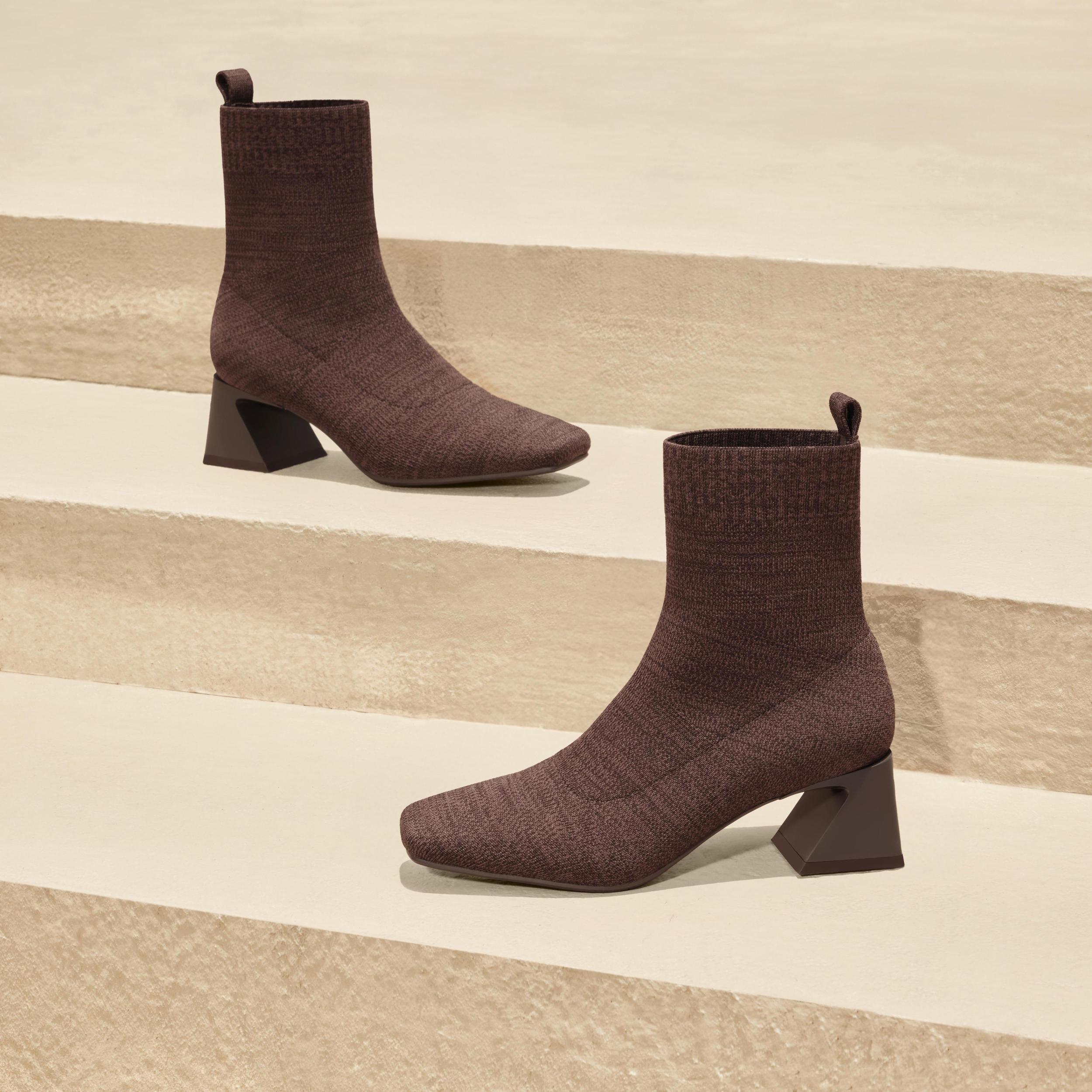 Square-Toe Water-Repellent Heeled Boots (Rafaella) Product Image