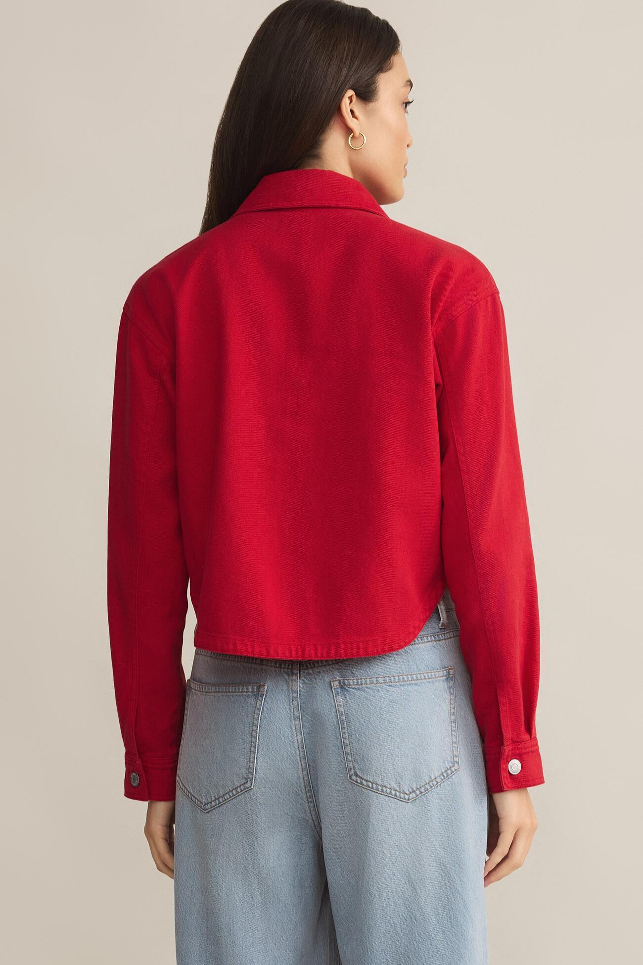All Day Cropped Denim Jacket Product Image