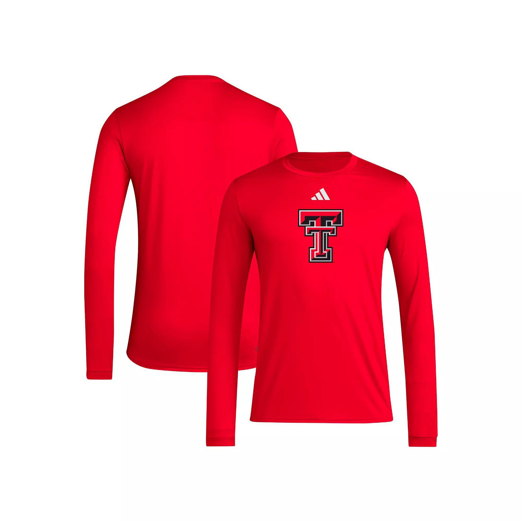 Men's adidas Red Texas Tech Red Raiders Primary Locker Logo AEROREADY Long Sleeve T-Shirt, Size: Medium Product Image