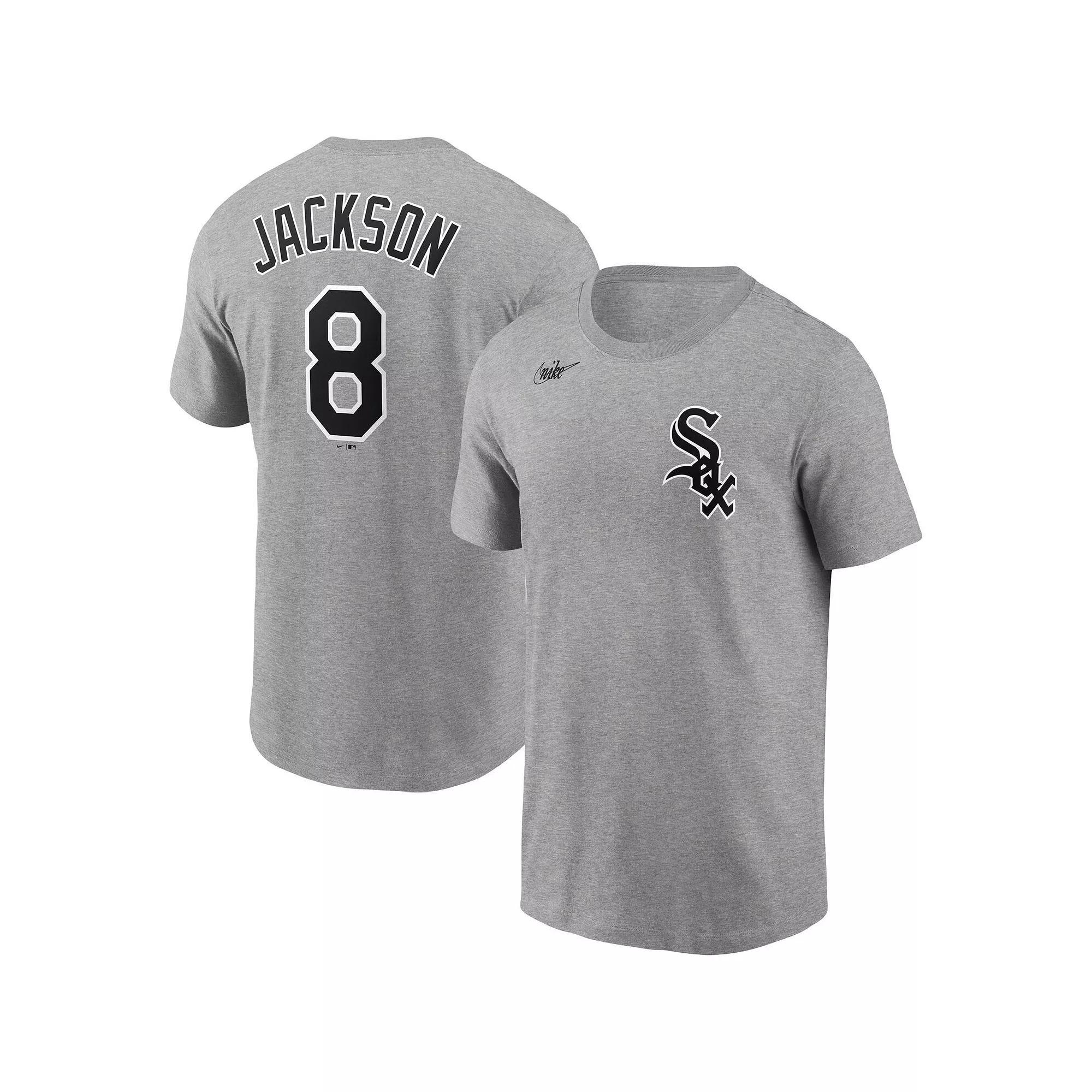 Men's Nike Bo Jackson Heathered Gray Chicago White Sox Cooperstown Collection Name & Number T-Shirt, Size: Small, Grey Product Image