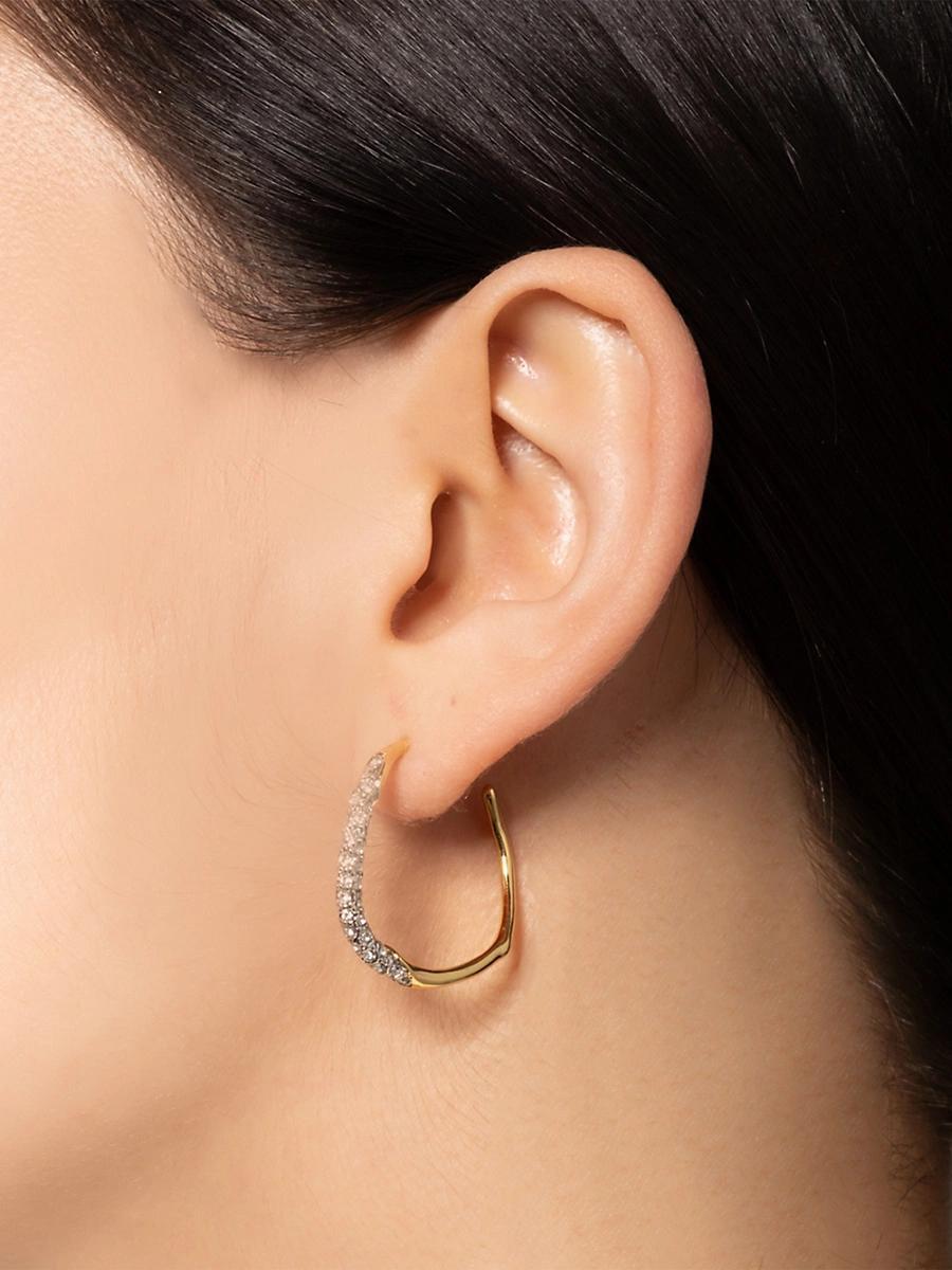 Alexis Bittar Two Tone Pave Hoop Earrings Product Image