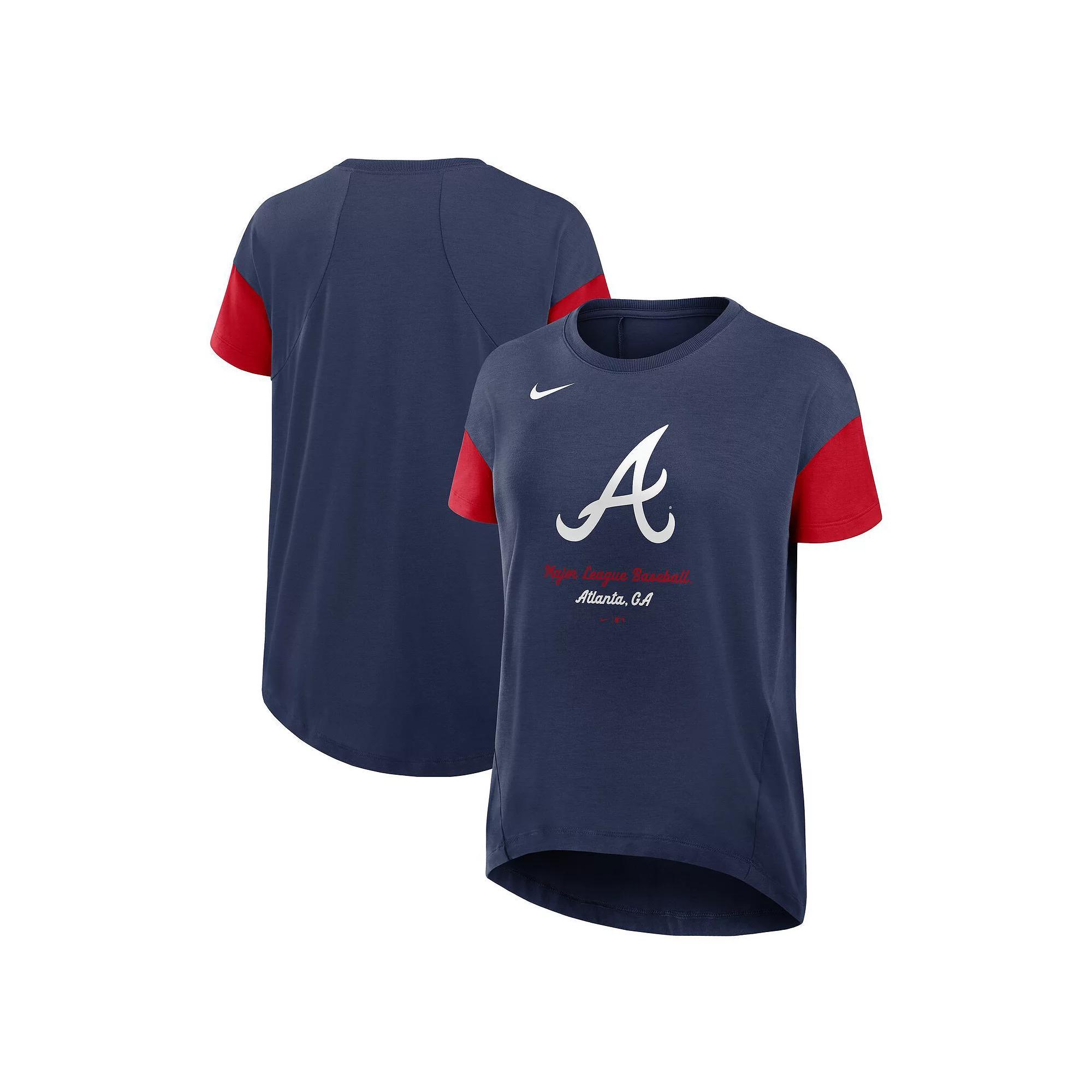 Women's Nike Navy Atlanta Braves Flowy T-Shirt, Size: Large, Blue Product Image