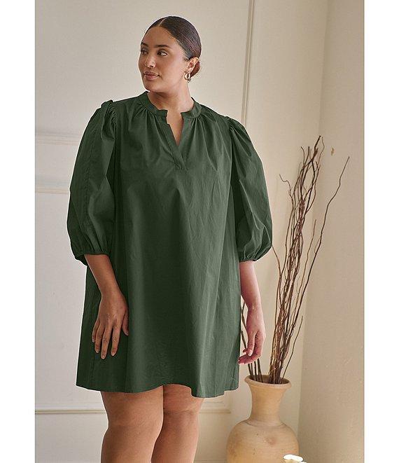 Sugarlips Plus Size Vitoria Balloon Sleeve Shift Mini Dress Product Image