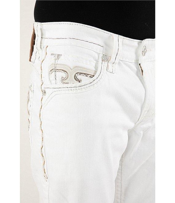 Rock Revival Justin Inverted-Fleur-De-Lis Pocketed Straight-Leg Jeans Product Image