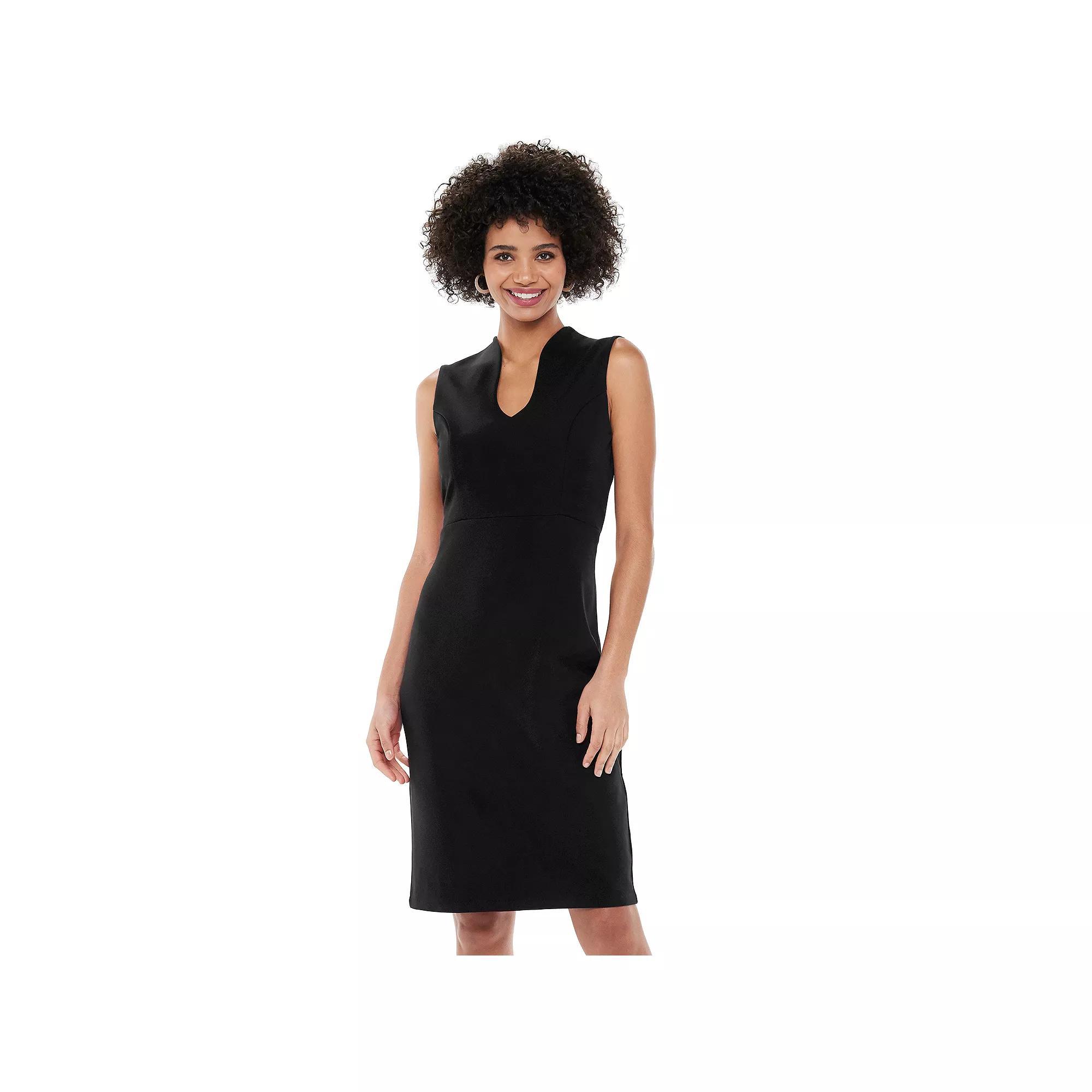 Womens Nina Leonard U-Neck Midi Sheath Dress Product Image