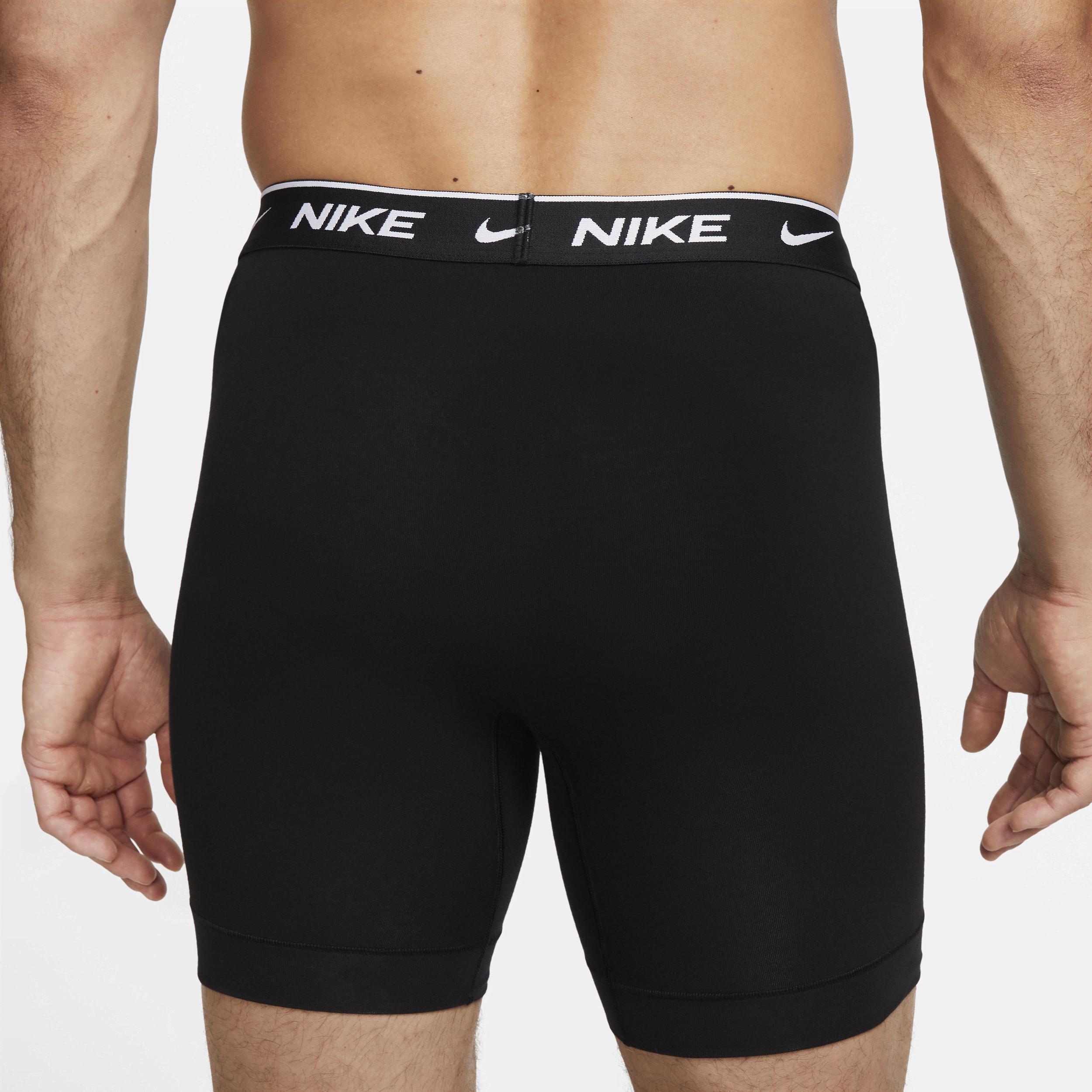 Men's Nike Dri-FIT Essential 3-pack Stretch Boxer Briefs, Size: Large, Black Orange Blue Product Image