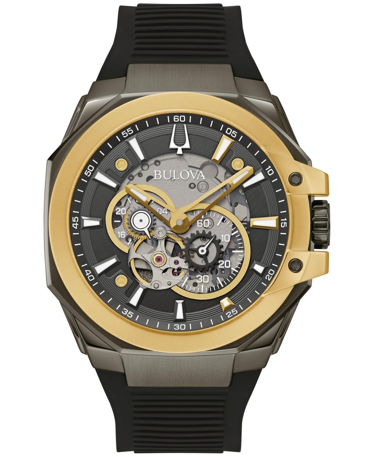 Bulova Mens Marc Anthony Automatic Chronograph Black Silicone Strap Watch Product Image