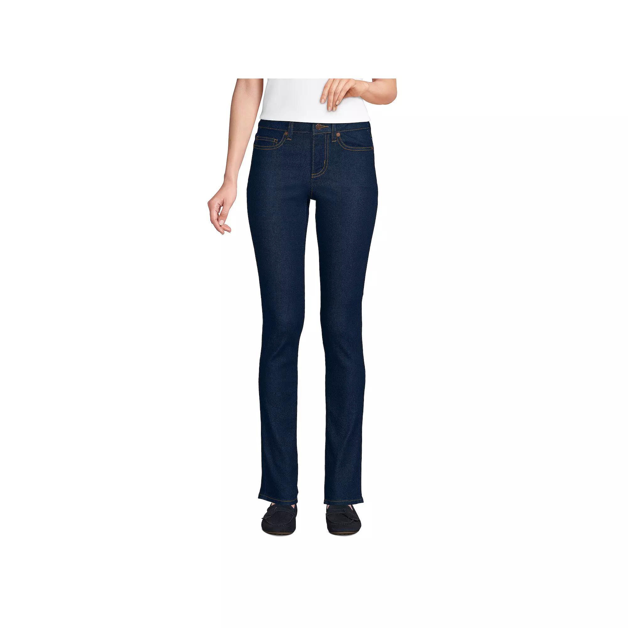 Women's Lands' End Recover Mid Rise Slim Leg Jeans, Size: 16, Blue Tide Blue Product Image