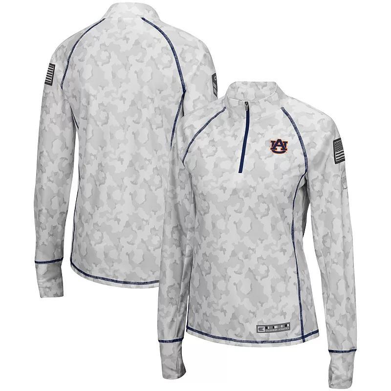 Women's Colosseum White Michigan State Spartans OHT Military Appreciation Officer Arctic Camo 1/4-Zip Jacket, Size: Medium Product Image