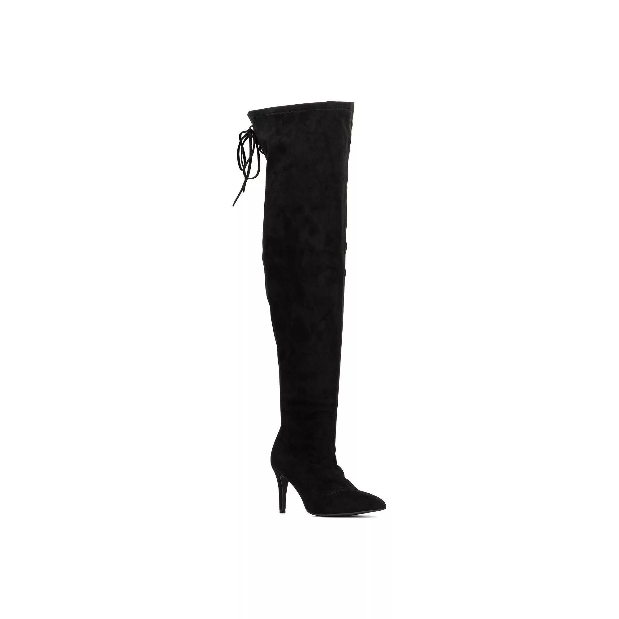 Fashion to Figure Larissa Womens Extra Wide Calf Thigh-High Boots Red Product Image