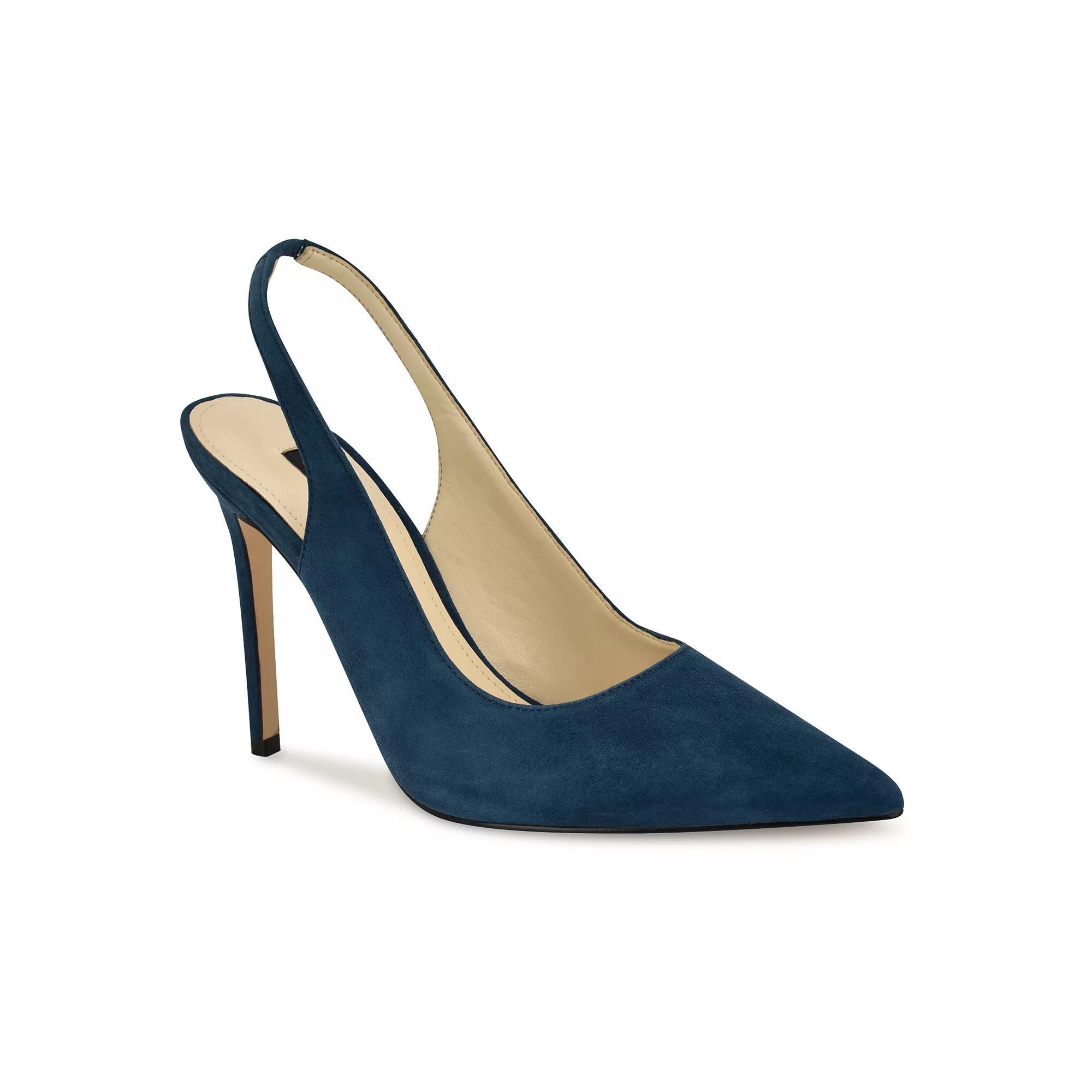 Nine West Feather Women's Sling Back Pumps, Size: 6.5, Blue Suede Product Image
