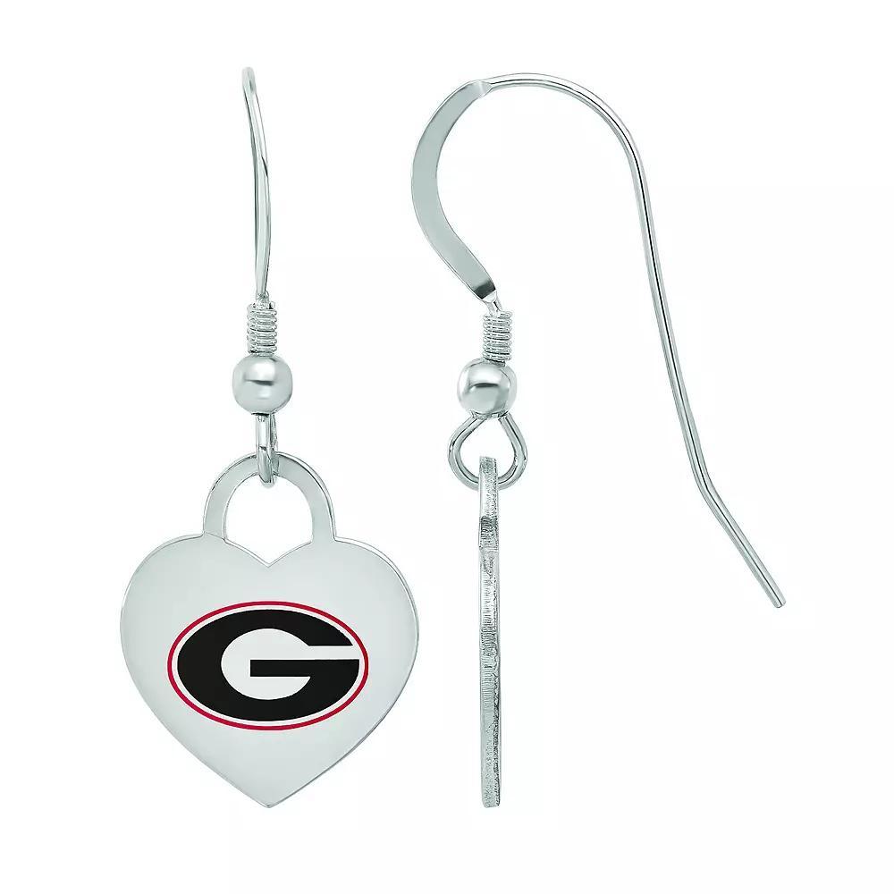 LogoArt Sterling Silver Georgia Enamel Heart Drop Earrings, Women's Product Image