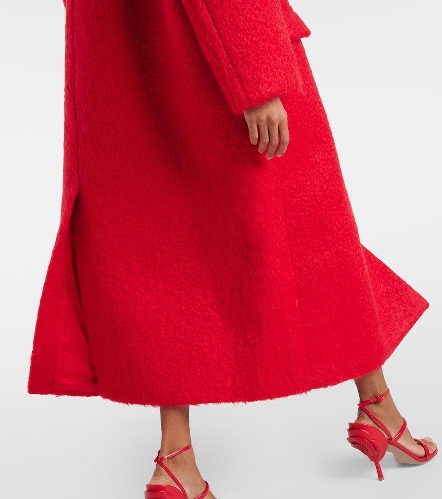 VALENTINO Mohair-blend Coat In Red Product Image