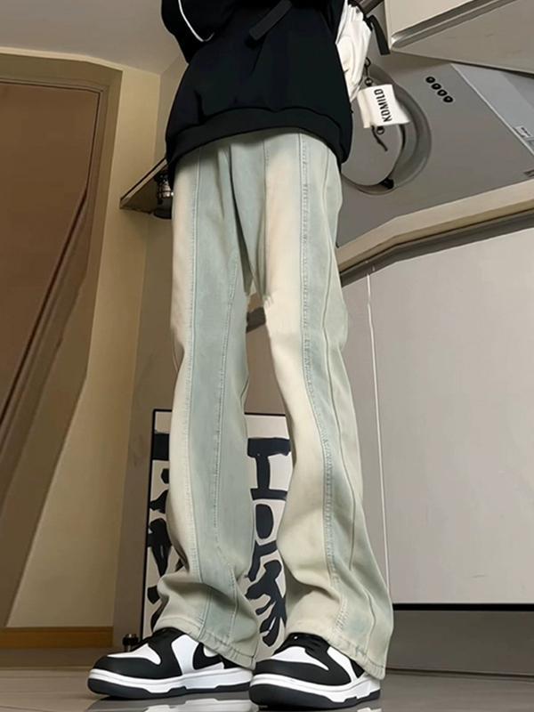 Gradient Slightly Raised High Street Design Loose Jeans Product Image
