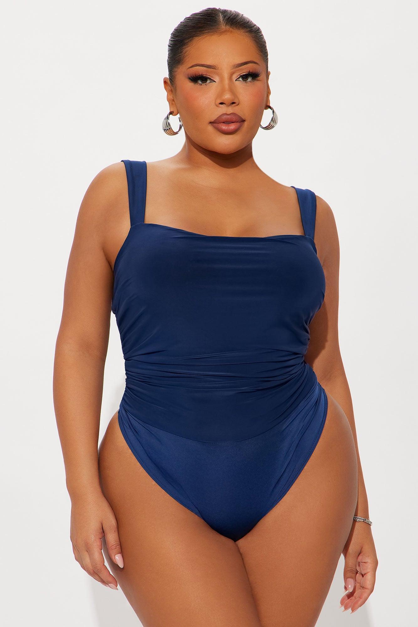 So Close Square Neck Bodysuit - Navy Product Image