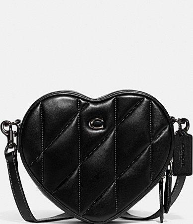 Heart Quilted Leather Crossbody Bag Product Image