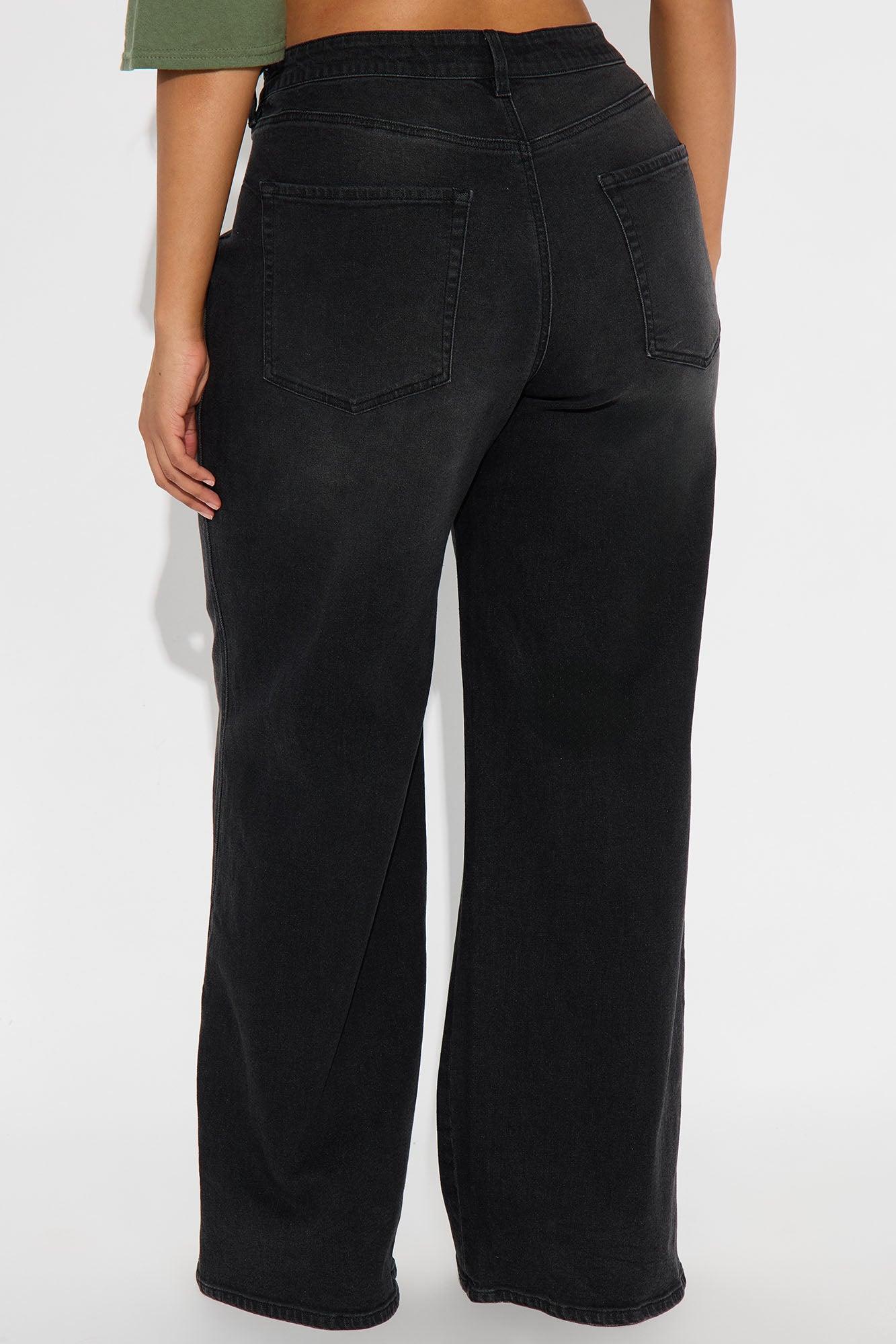 Eastside Low Rise Crossover Wide Leg Jean - Black Wash Product Image