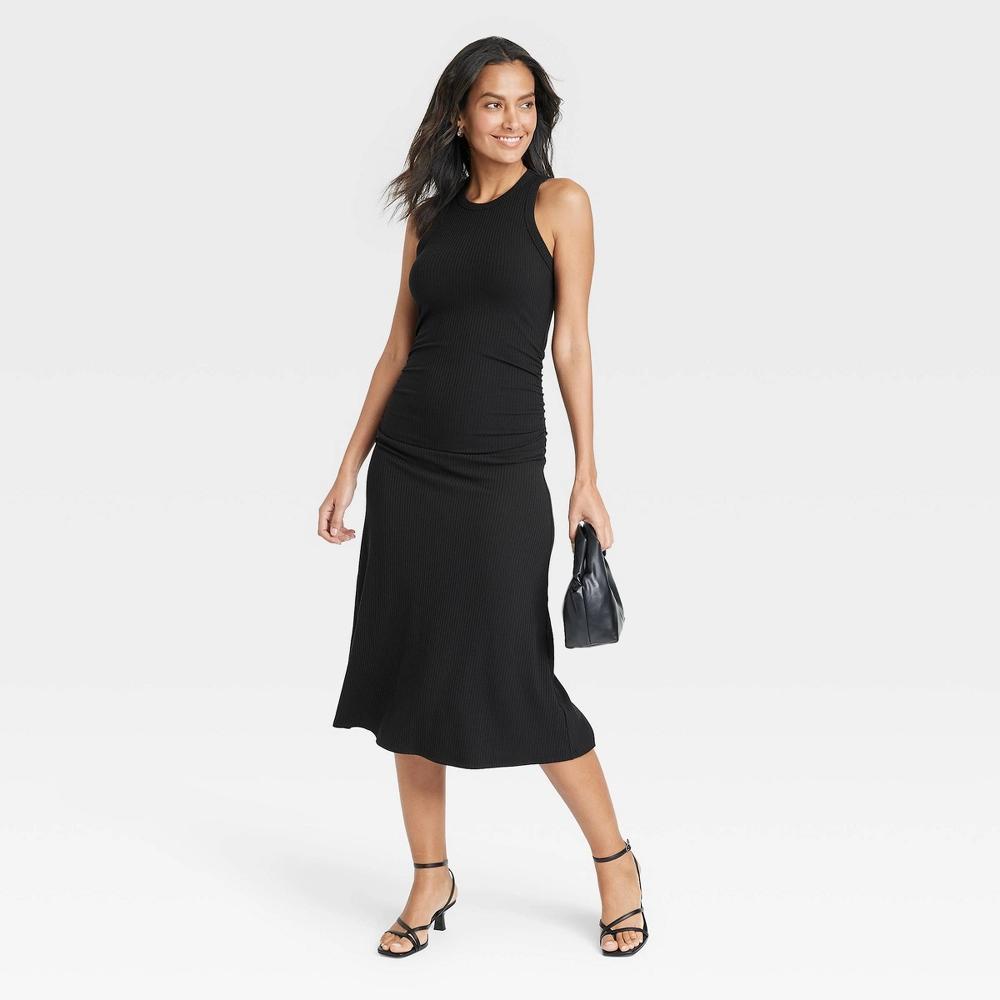 Women's Rib Knit Midi Bodycon Dress - A New Day™ Product Image