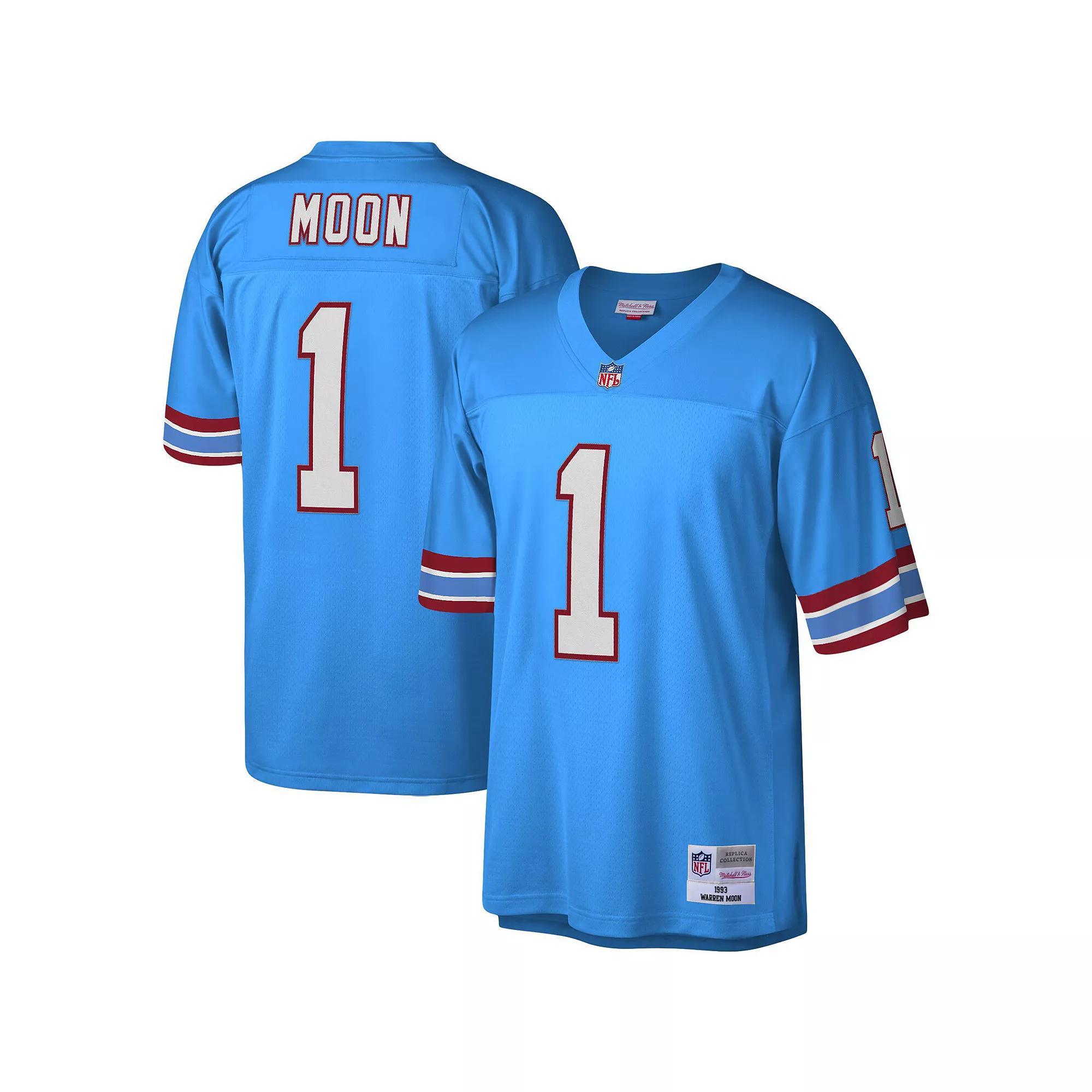 Men's Mitchell & Ness Warren Moon Light Blue Houston Oilers Legacy Replica Jersey, Size: Small, Nfl Light Product Image