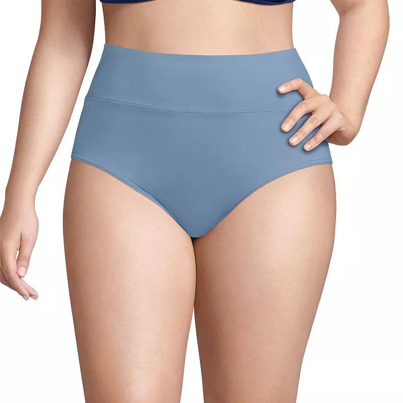Plus Size Lands' End High Waisted Bikini Bottoms, Women's, Size: 16 W, Dusk Product Image
