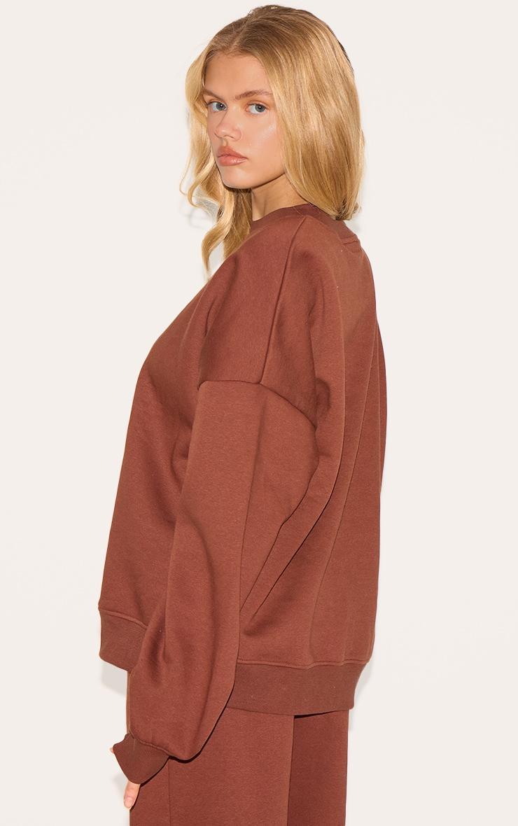 Chocolate Oversized Sweatshirt Tracksuit Set Product Image