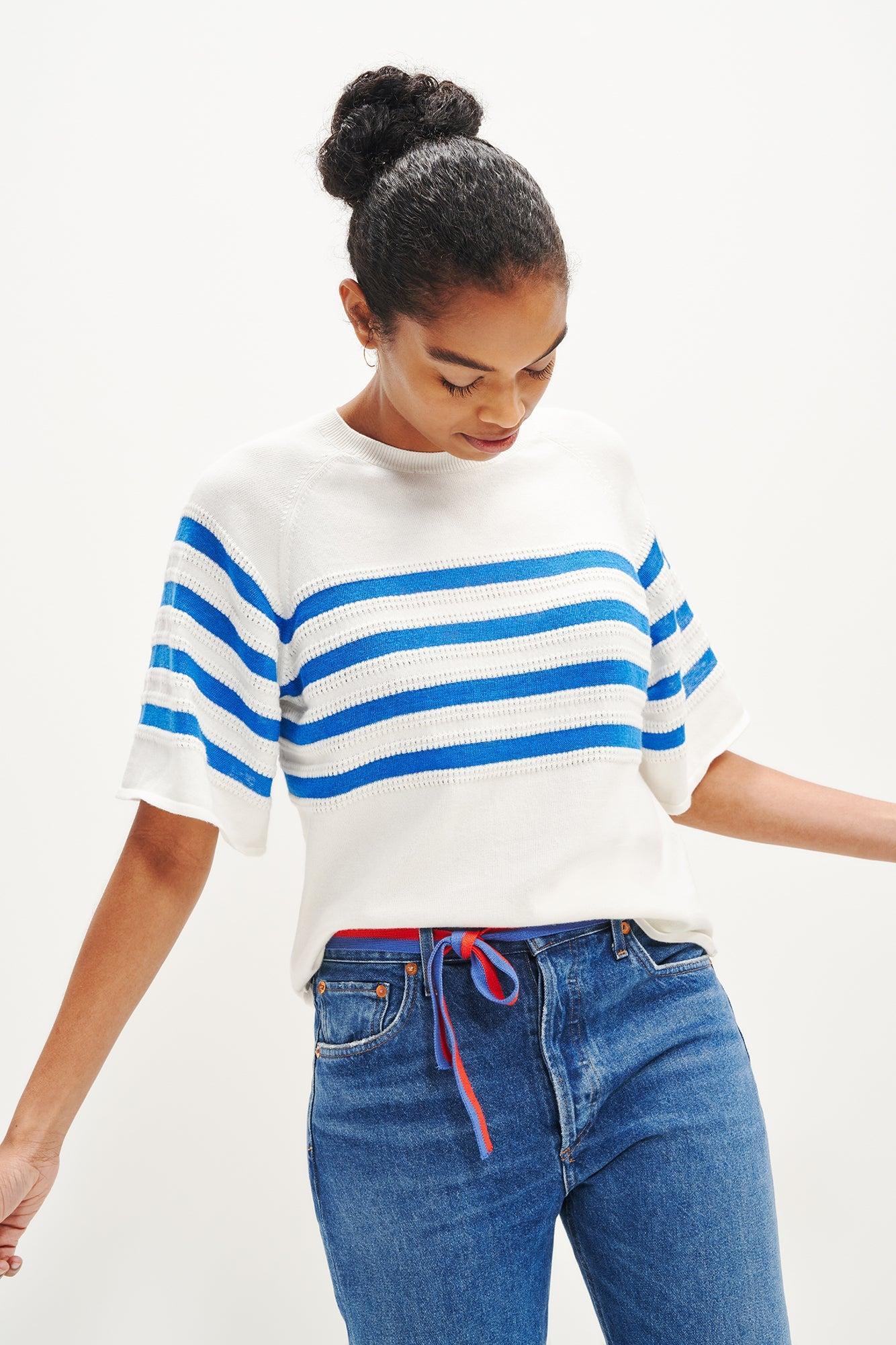 Bonet Top - Sky Ivory Stripe - ReAmour Product Image