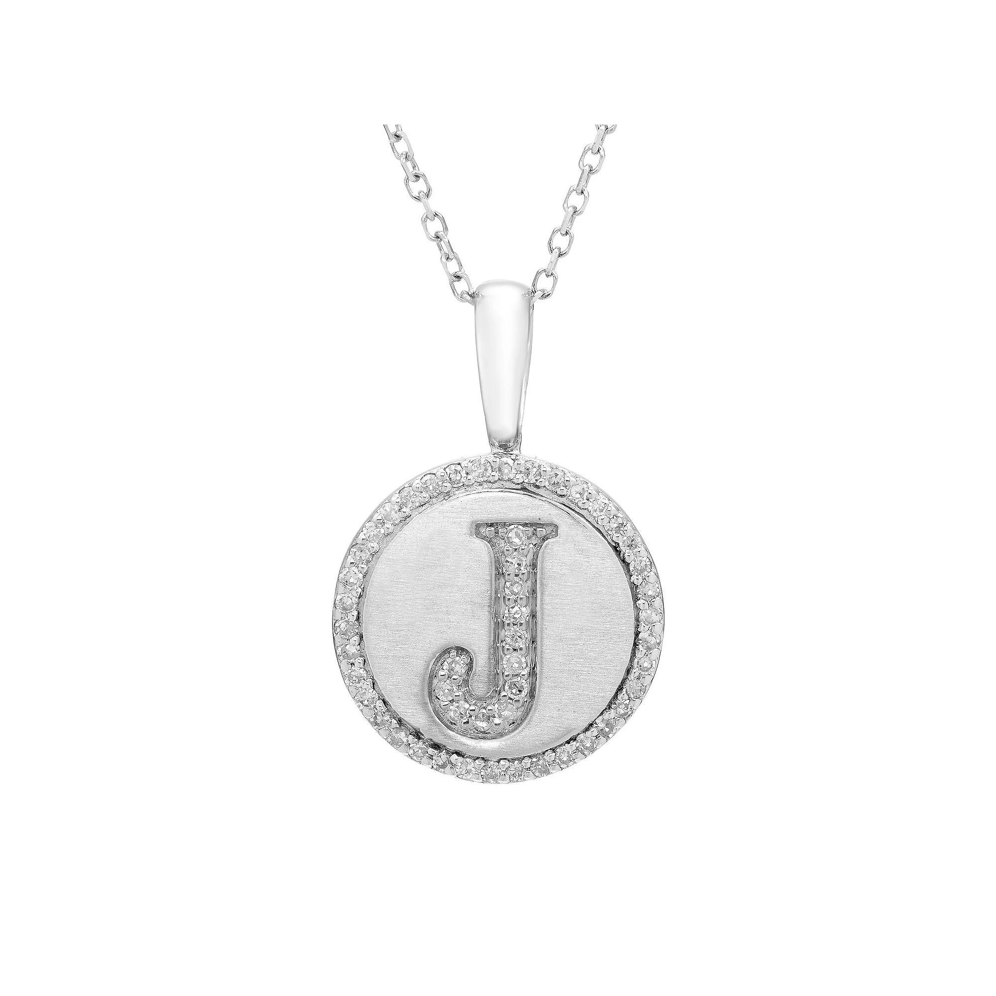 It's Personal Sterling Silver & Diamond Accent Initial Pendant Necklace, Women's, Size: 18" Product Image