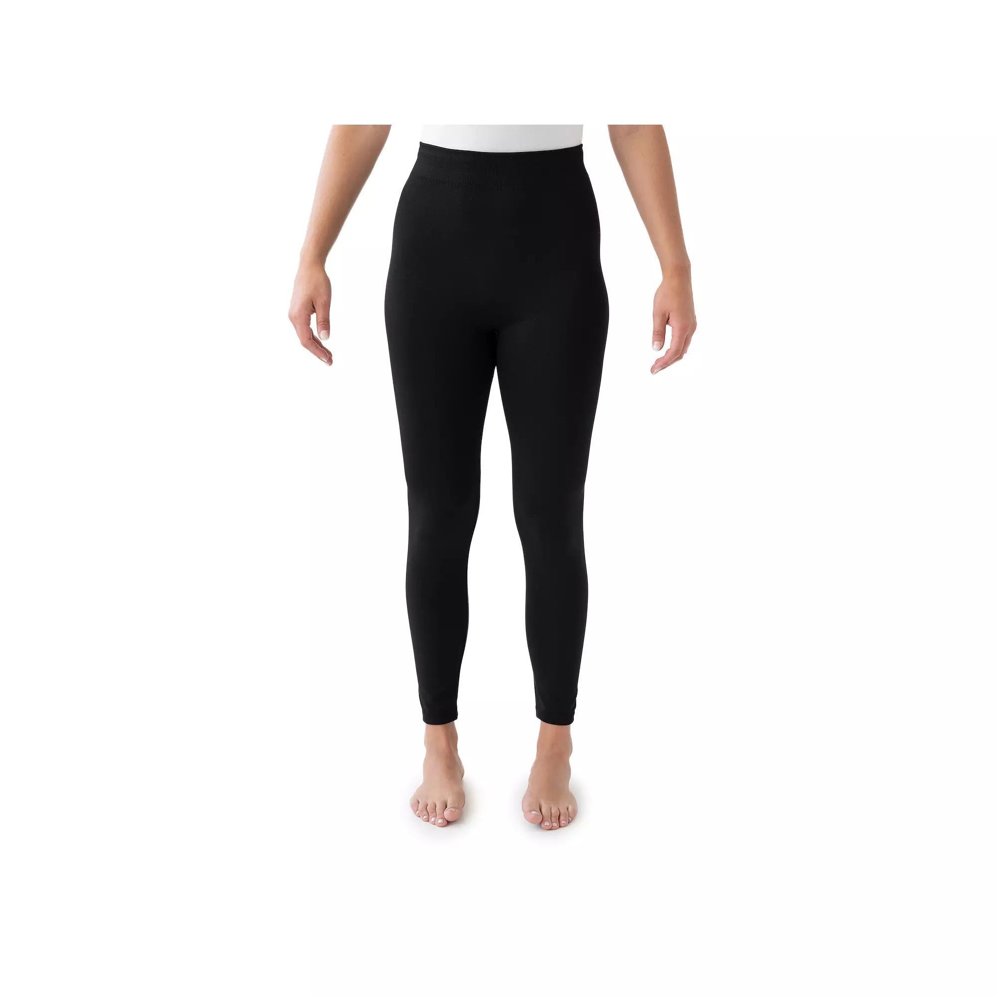 Women's MUK LUKS Fleece Lined Leggings, Size: Small-Medium, Black Product Image