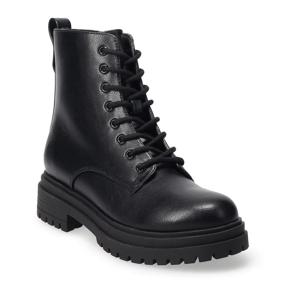 SO® Meela Women's Lace-Up Combat Boots, Size: 5.5, Black Product Image