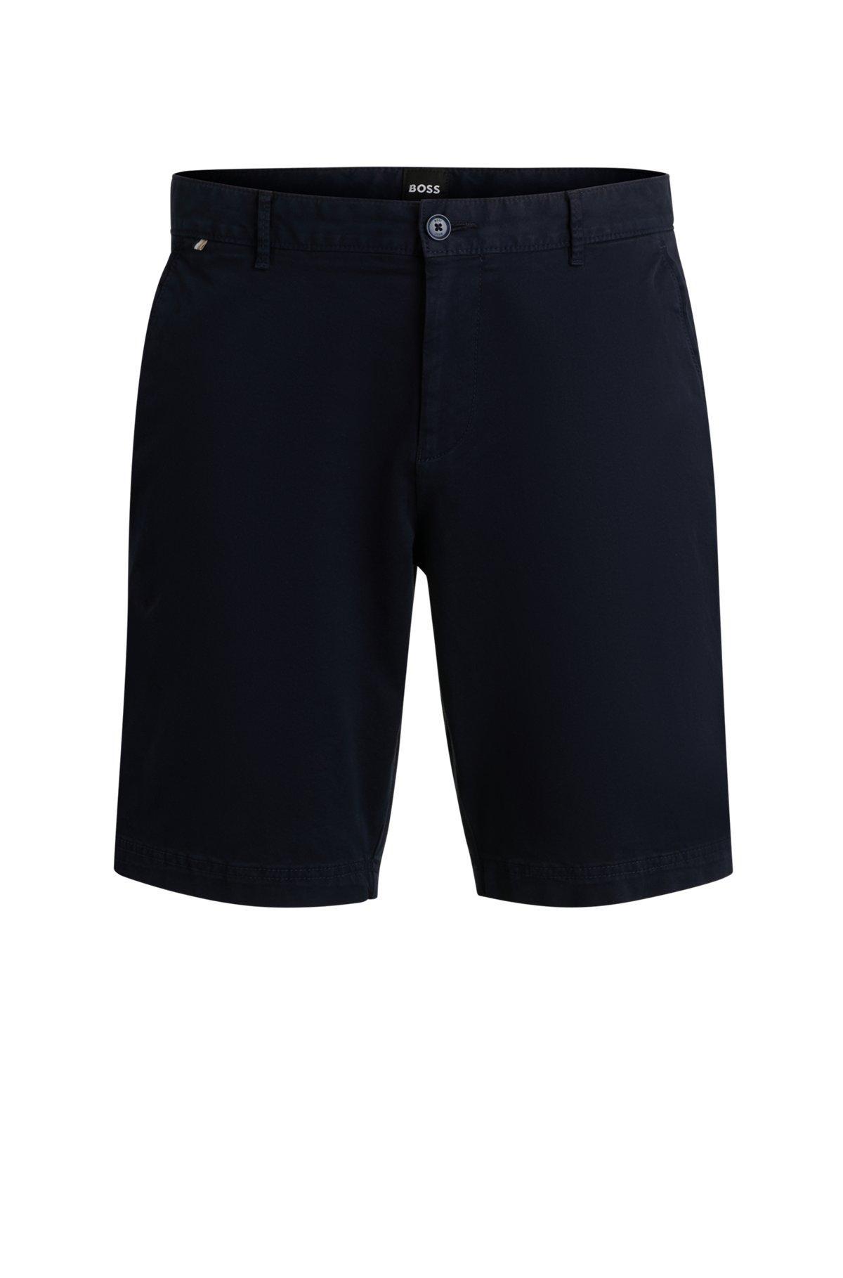 Slim-fit shorts in stretch-cotton twill Product Image