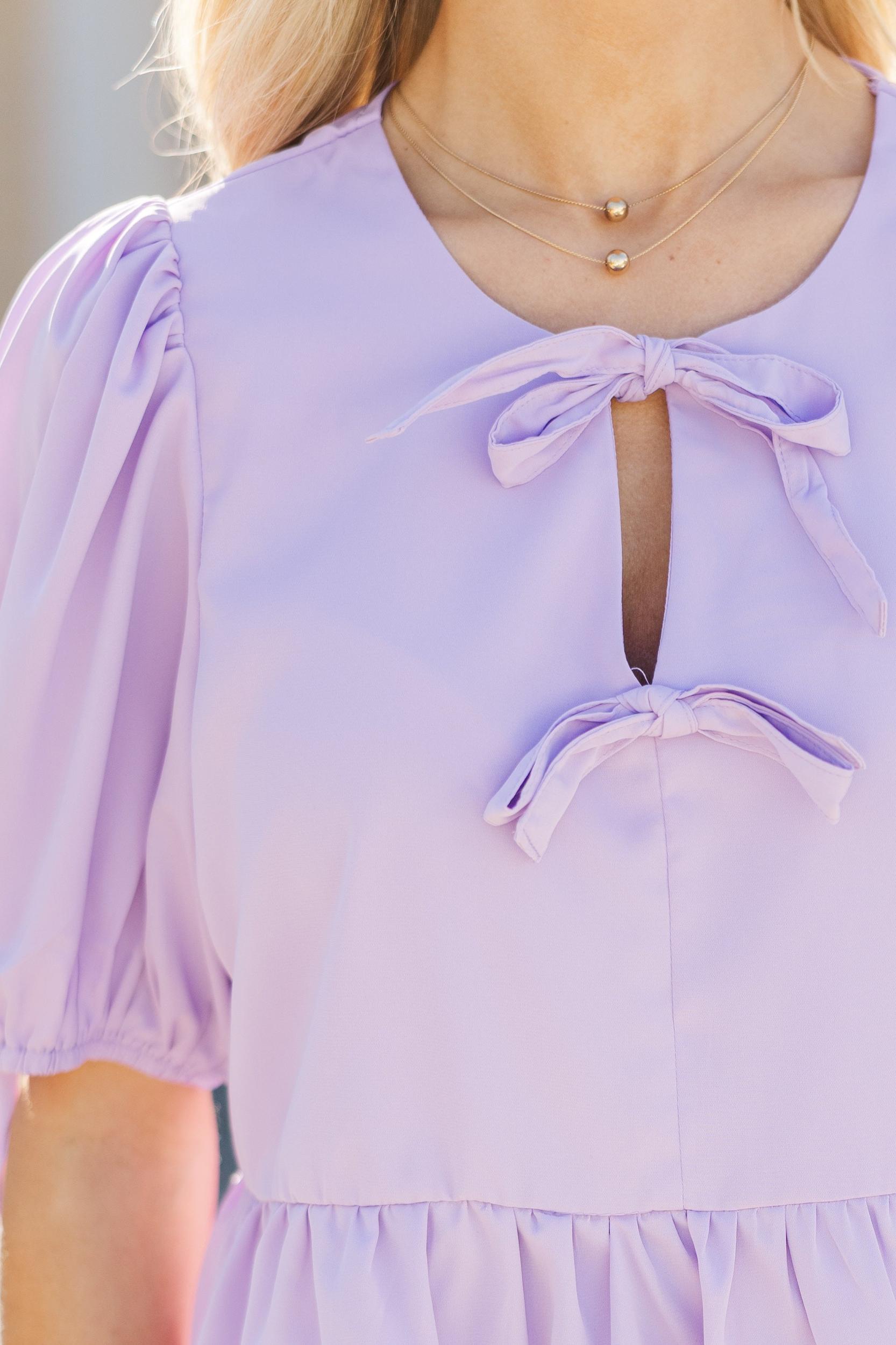 Doing It All Lavender Blouse Female Product Image