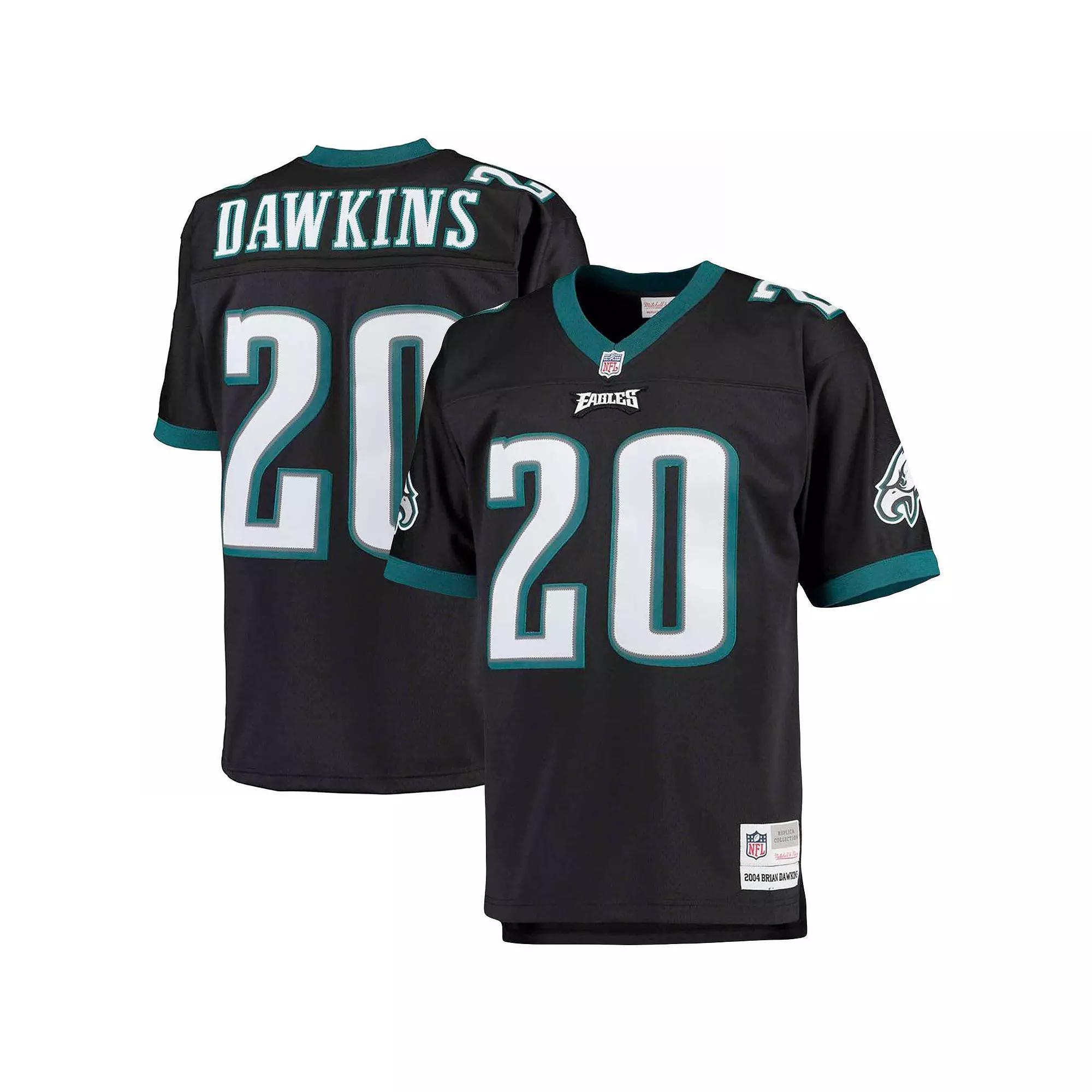 Men's Mitchell & Ness Brian Dawkins Black Philadelphia Eagles Big & Tall 2004 Retired Player Replica Jersey, Size: 3XLT Product Image