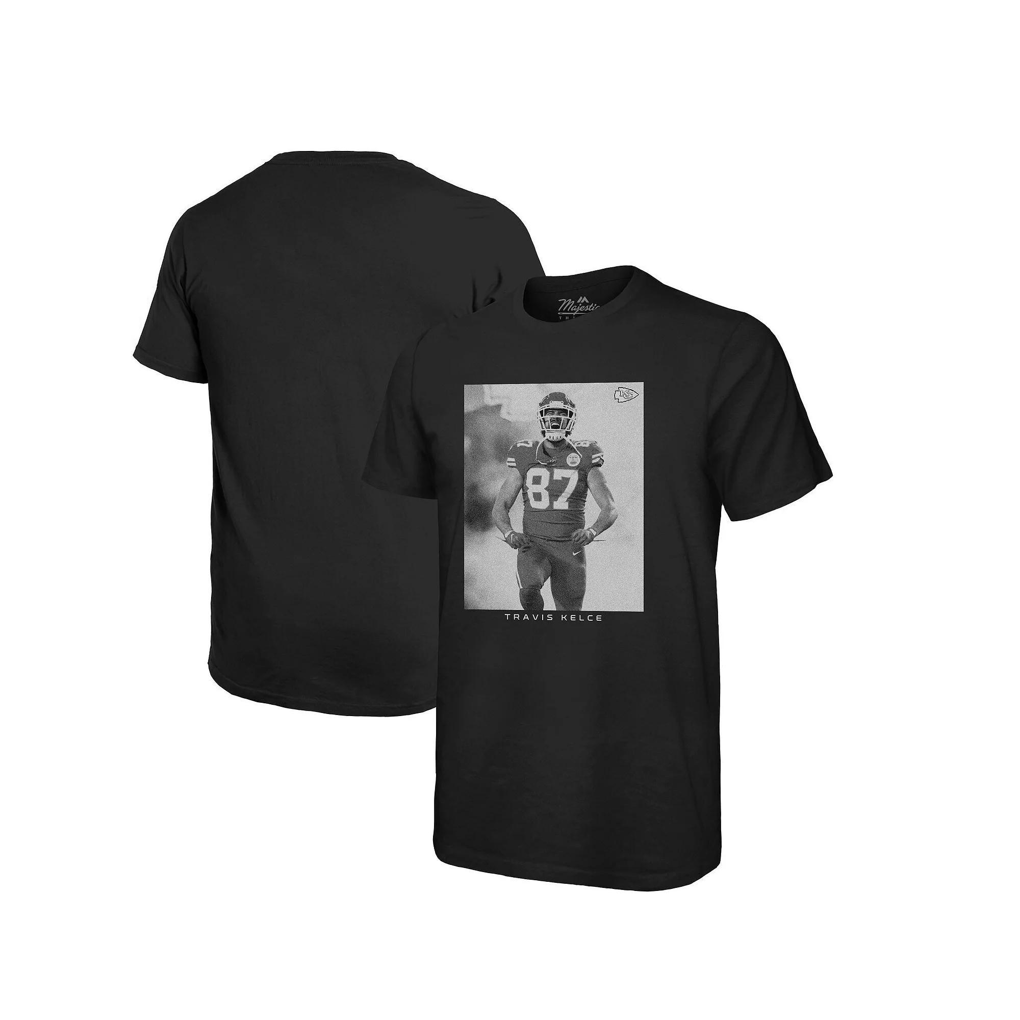 Men's Majestic Threads Travis Kelce Black Kansas City Chiefs Player Graphic Oversized T-Shirt, Size: XL Product Image