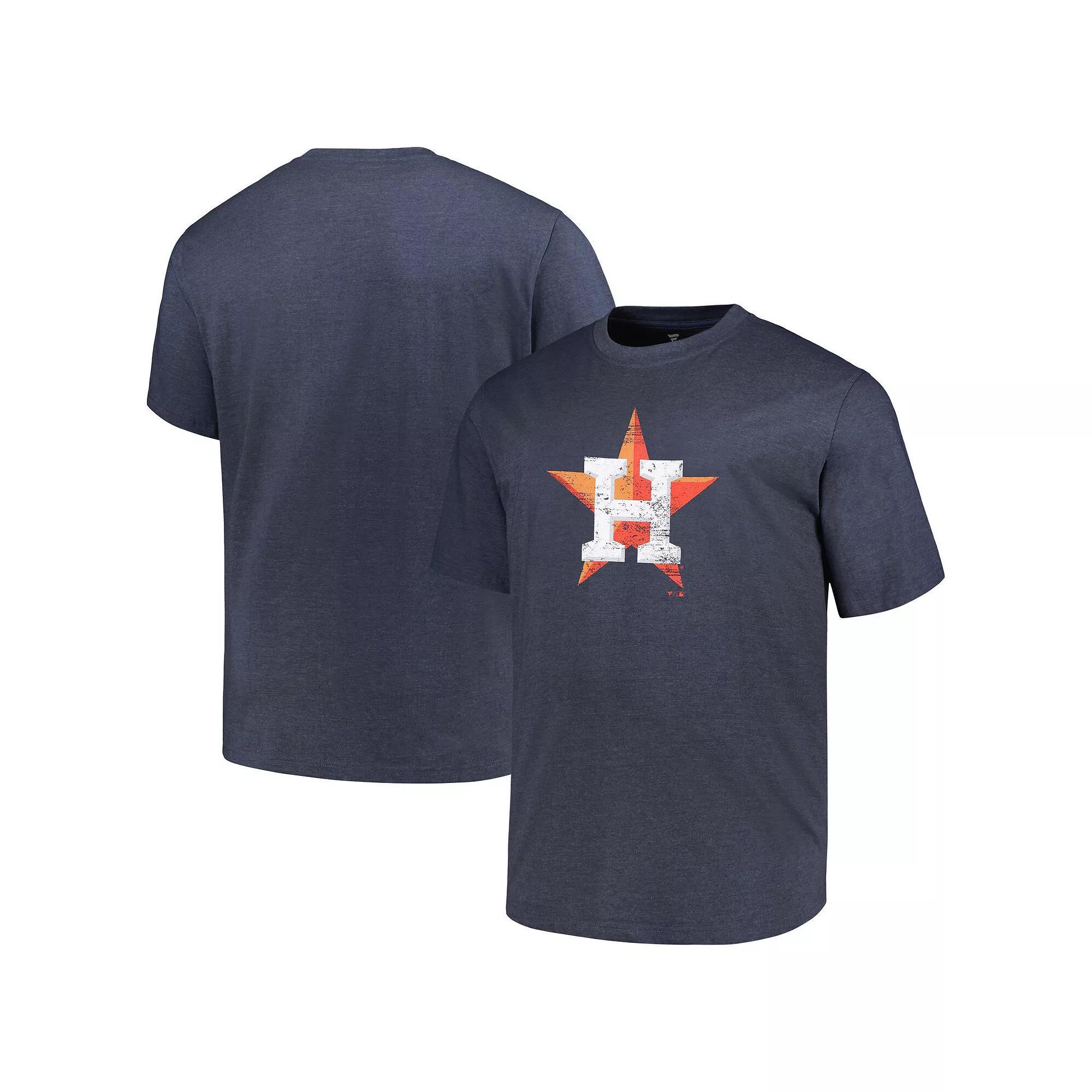 Men's Profile Heather Navy Houston Astros Big & Tall Weathered Logo T-Shirt, Size: 6XB, Blue Product Image