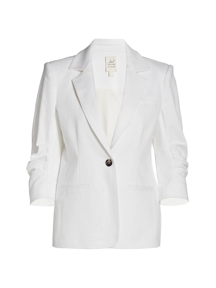 Khloe 3/4-Sleeve Denim Blazer Product Image